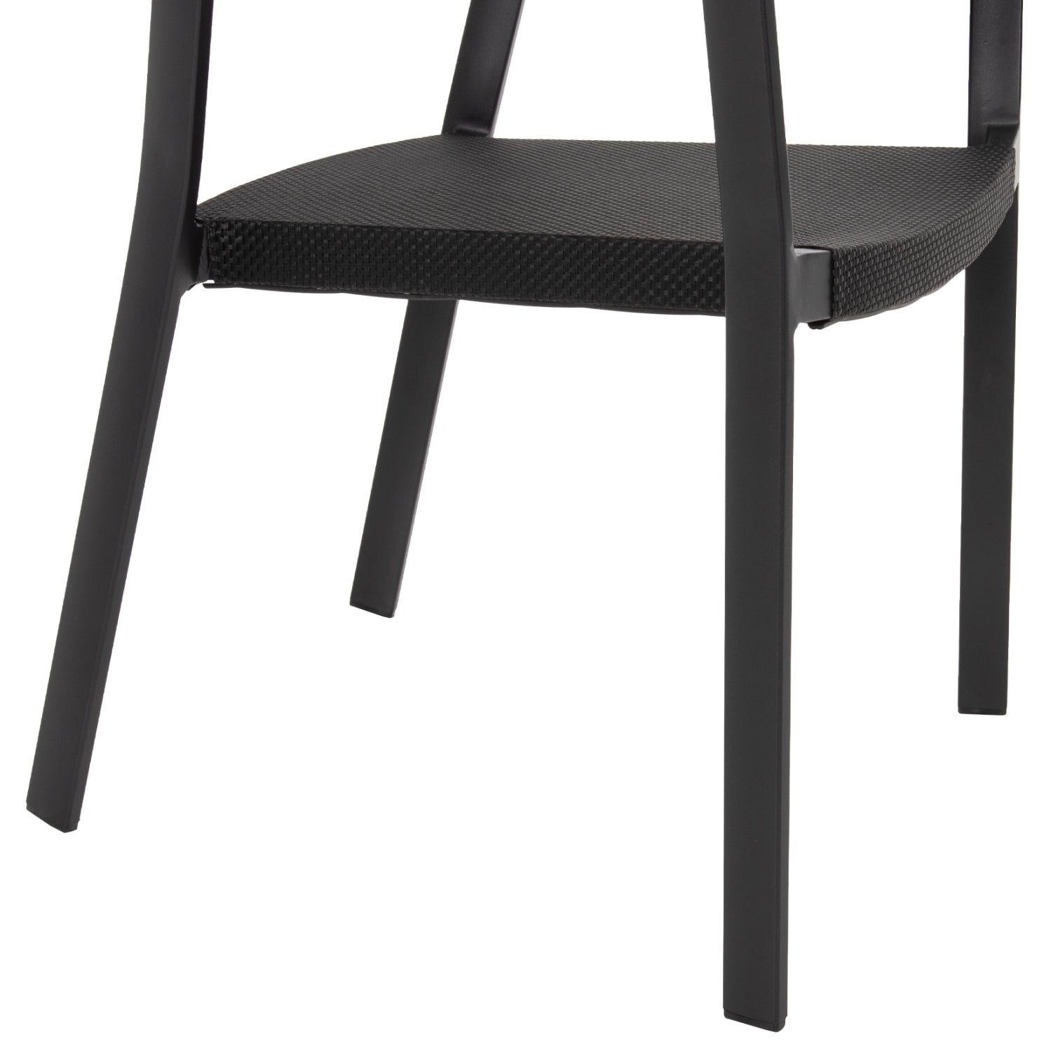 Кресло MIRI алуминий цвят черен - бежов ратан 57,5x59x81,5