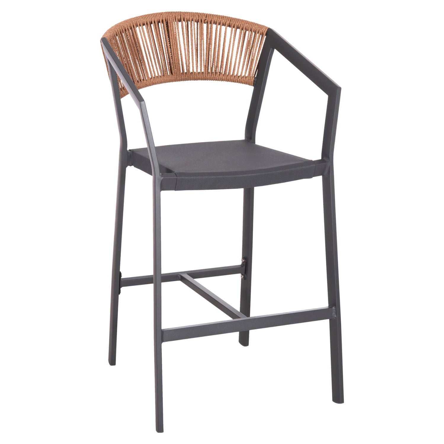 Бар стол 5892 средна височина -цвят антрацит-бежов 55x56,5x99