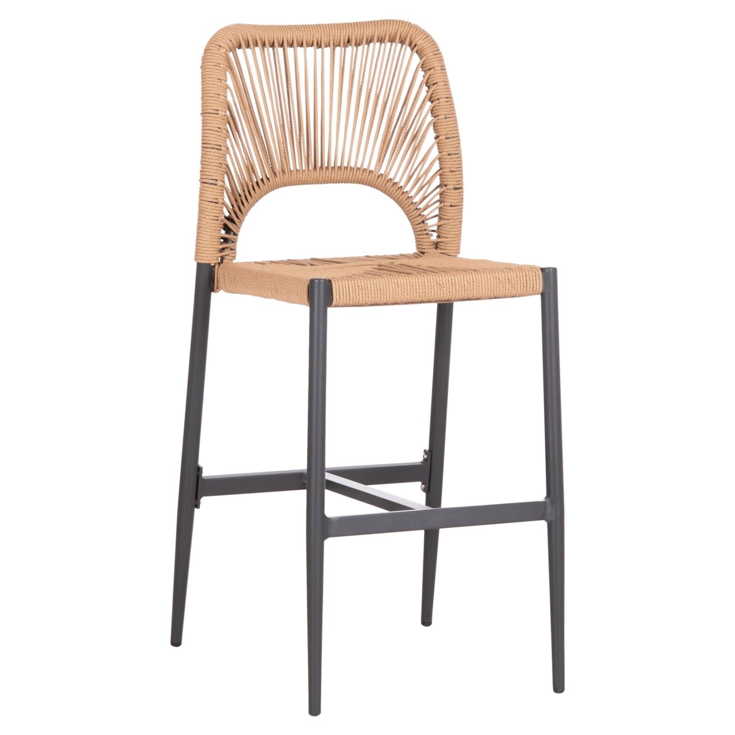 Бар стол NOJO средна височина цвят тъмно сив-натурал 40x55.5x99