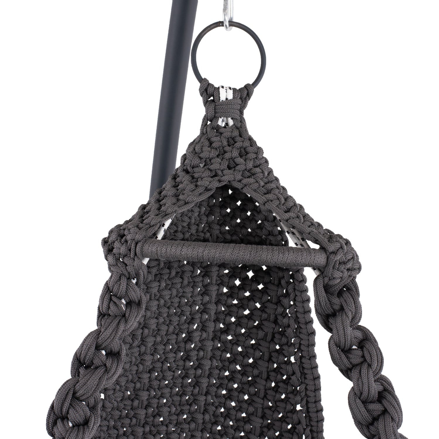 Висящо люлка August, макраме, метал, въглен, 123x113x145см.