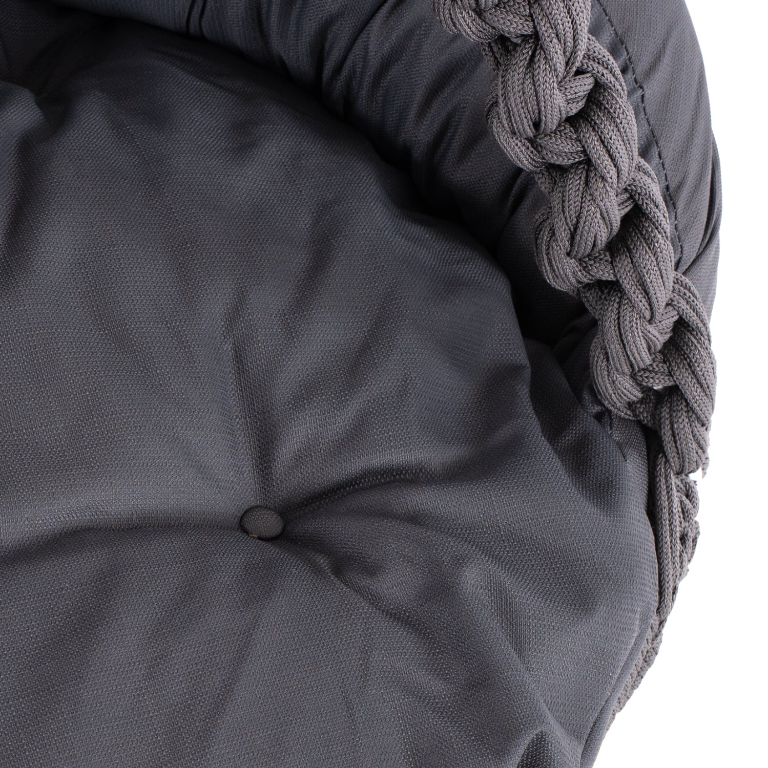 Висящо люлка August, макраме, метал, въглен, 123x113x145см.