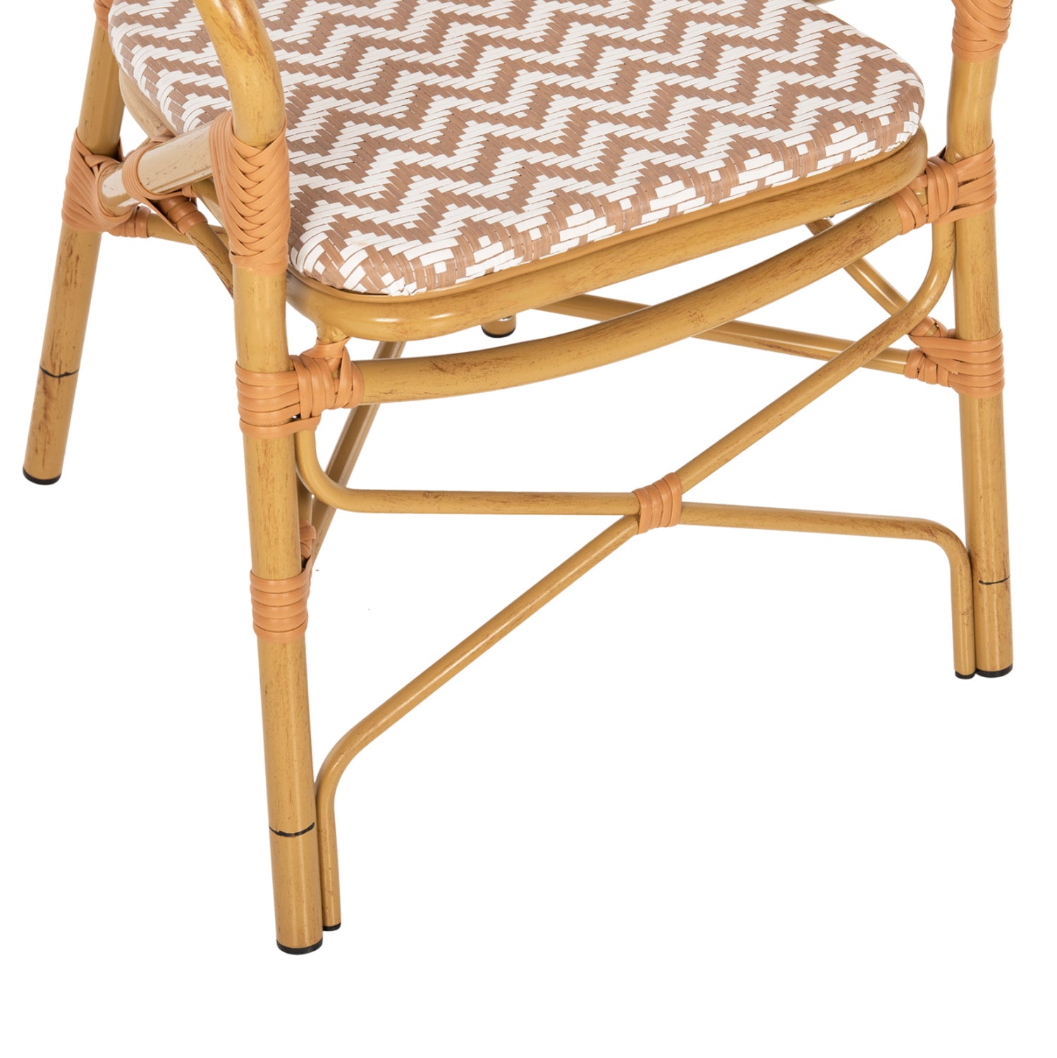 Алуминиево кресло Bamboo look натурал - бяло 55x58x95 см.