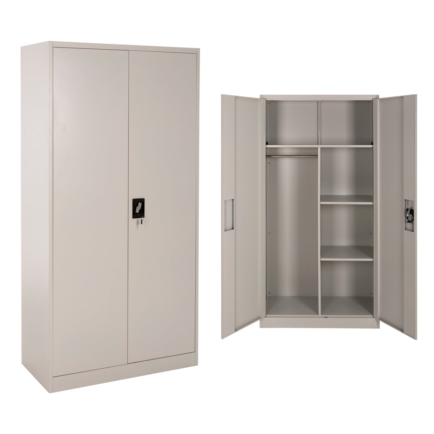 Метален гардероб CLOD светло сив цвят 90X40X180см