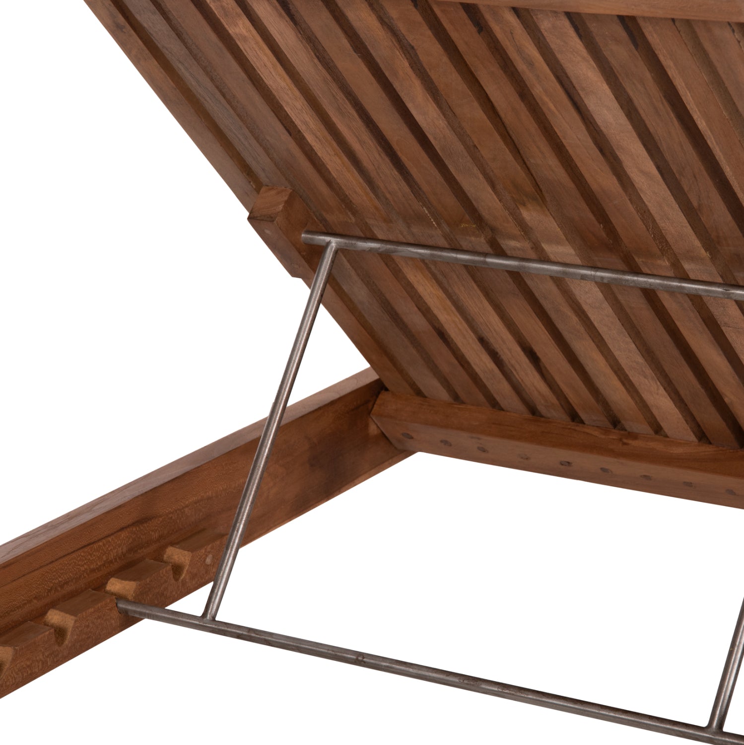 Шезлонг LAGERTHA натурал тиково дърво 200x65x102