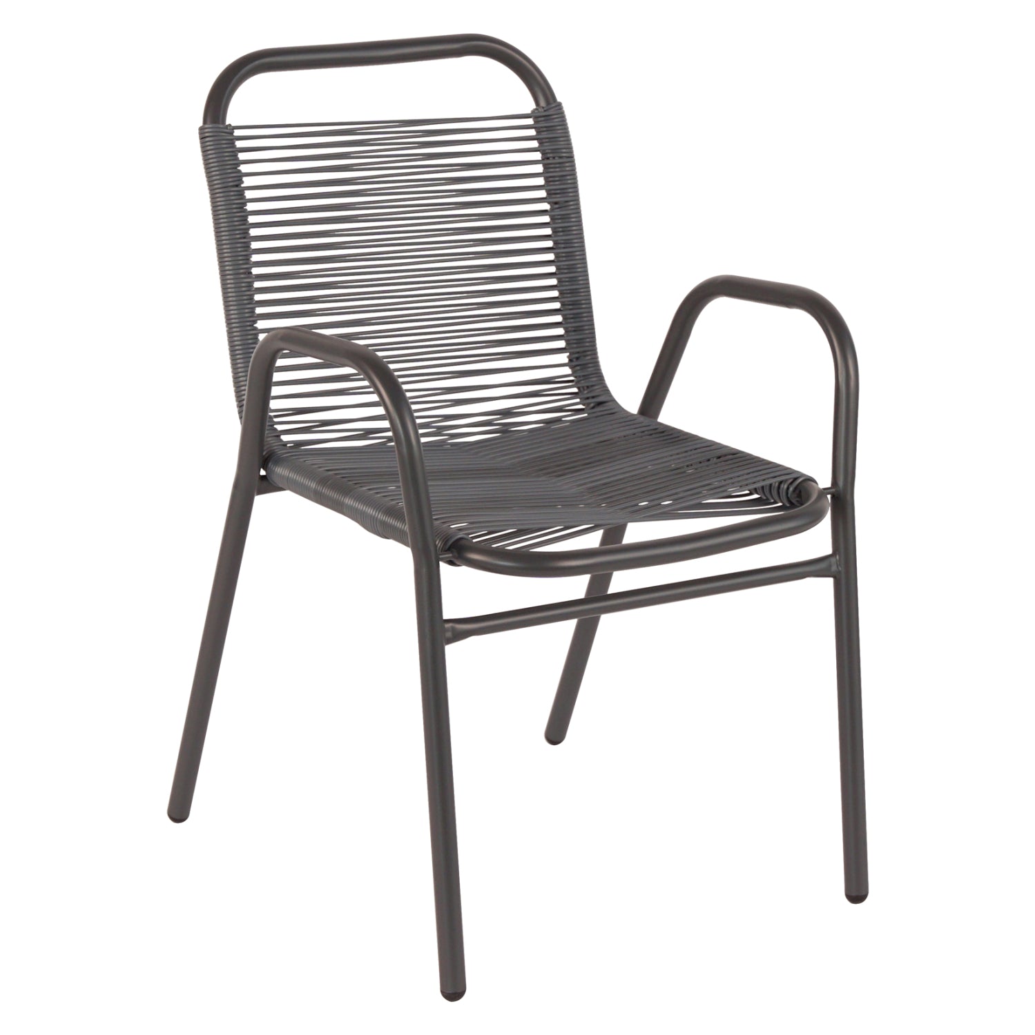 Градински стол Аvril , метал и синтетичен ратан, сиво, 54.5x56x78см