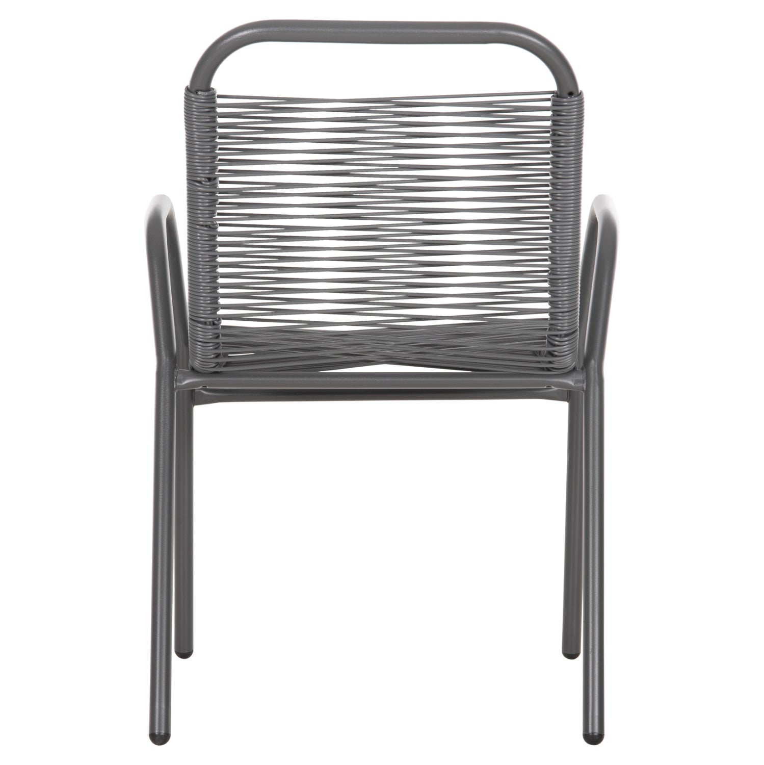 Градински стол Аvril , метал и синтетичен ратан, сиво, 54.5x56x78см