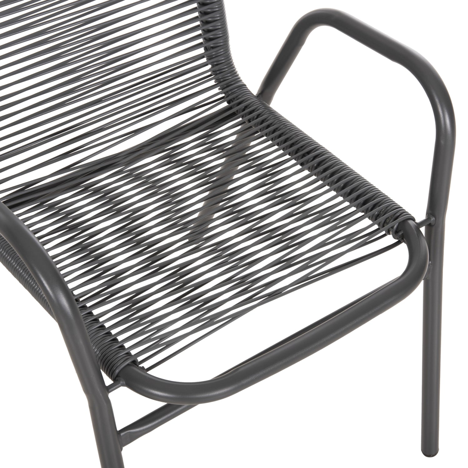 Градински стол Аvril , метал и синтетичен ратан, сиво, 54.5x56x78см