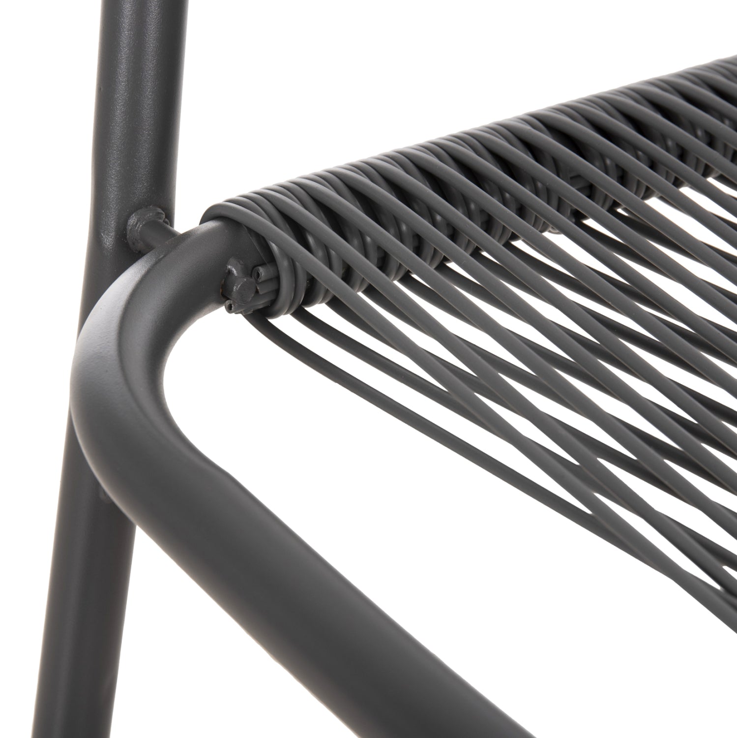 Градински стол Аvril , метал и синтетичен ратан, сиво, 54.5x56x78см