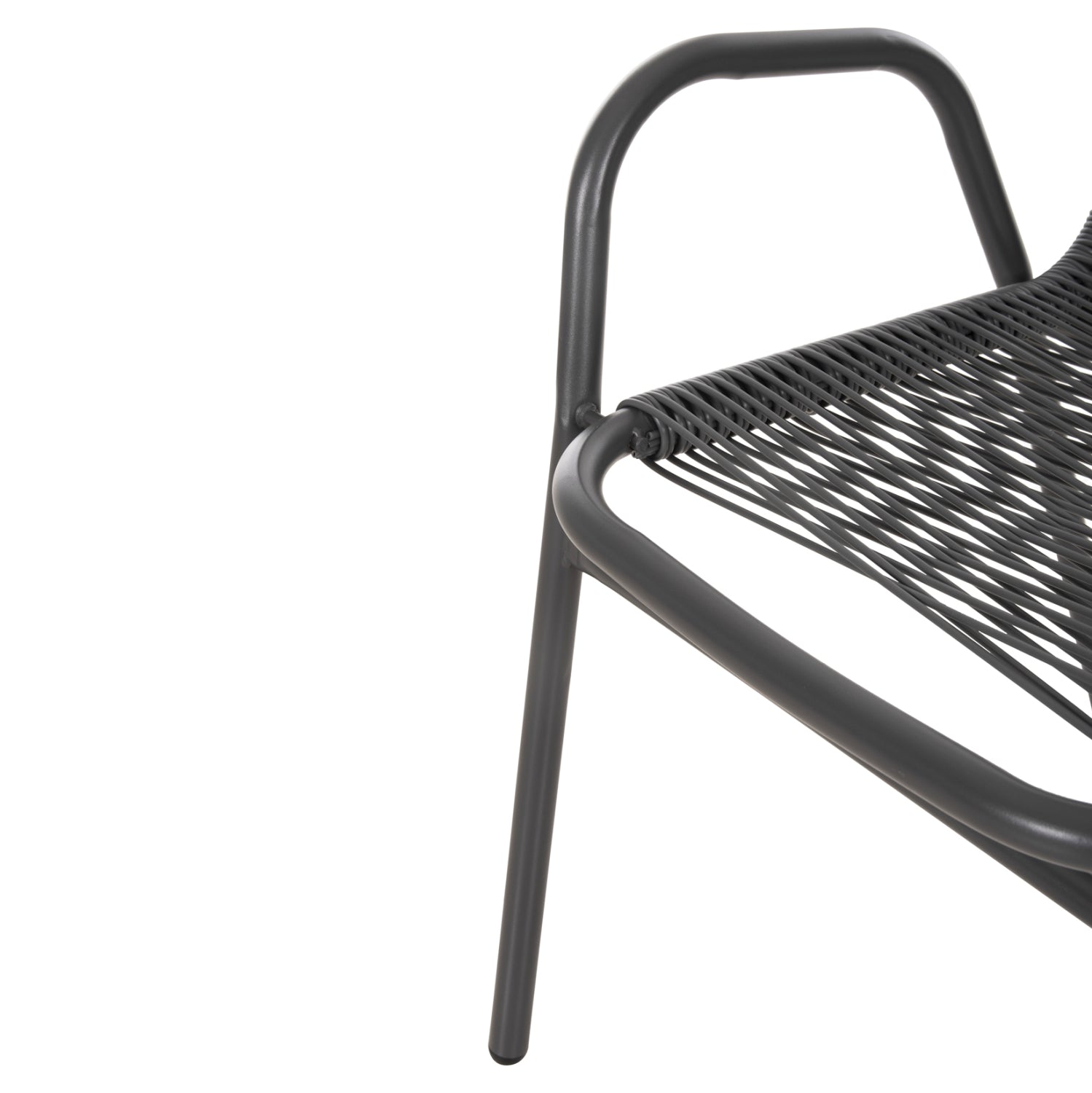 Градински стол Аvril , метал и синтетичен ратан, сиво, 54.5x56x78см