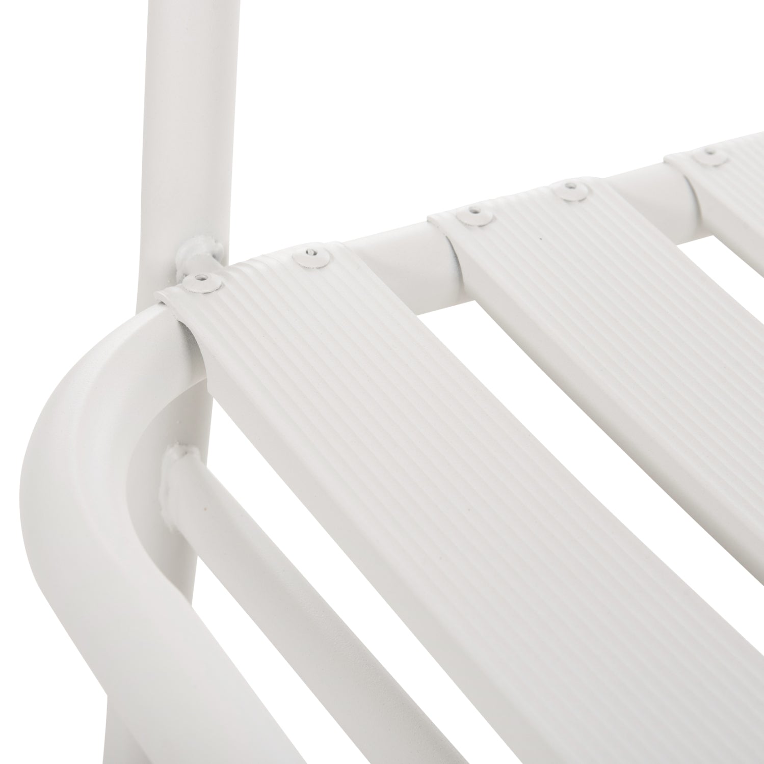 Стол Рrelude с метална рамка, алуминиева облегалка и седалка, бял 54x56x79см