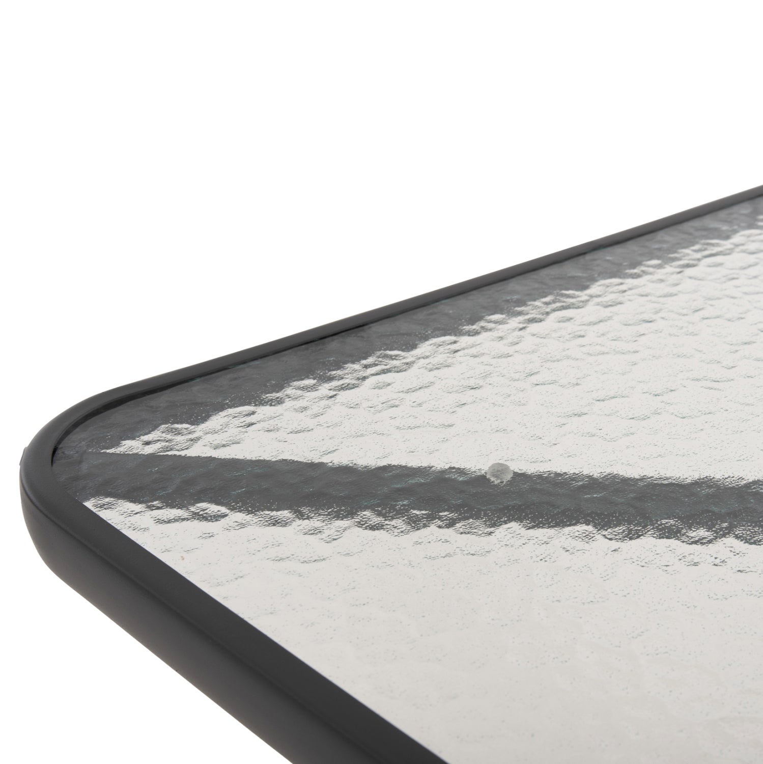 Градинска маса Figo, метал, сиво-стъклена повърхност, 80x80x71см