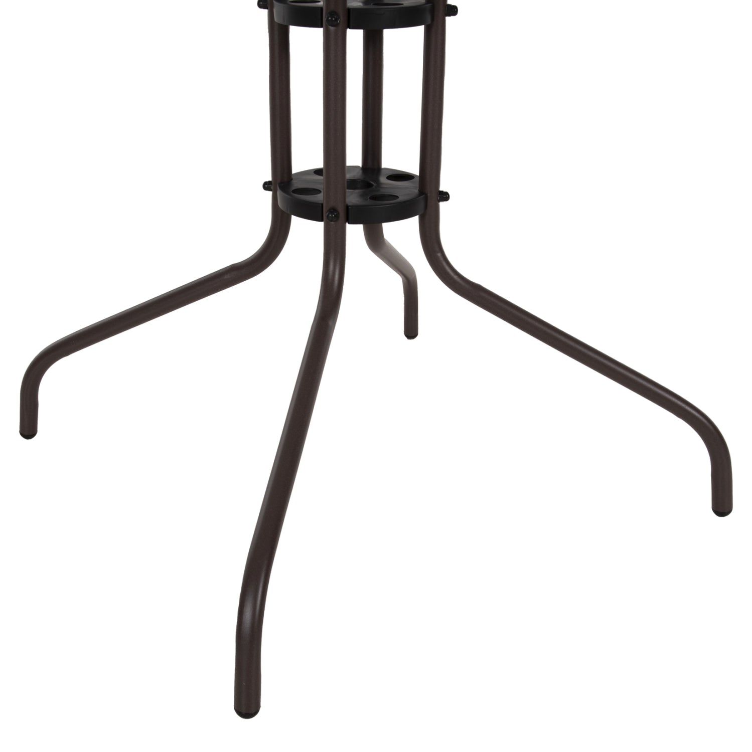 Градинска маса Figo, метал, кафяво-стъклена повърхност, 80x80x71см