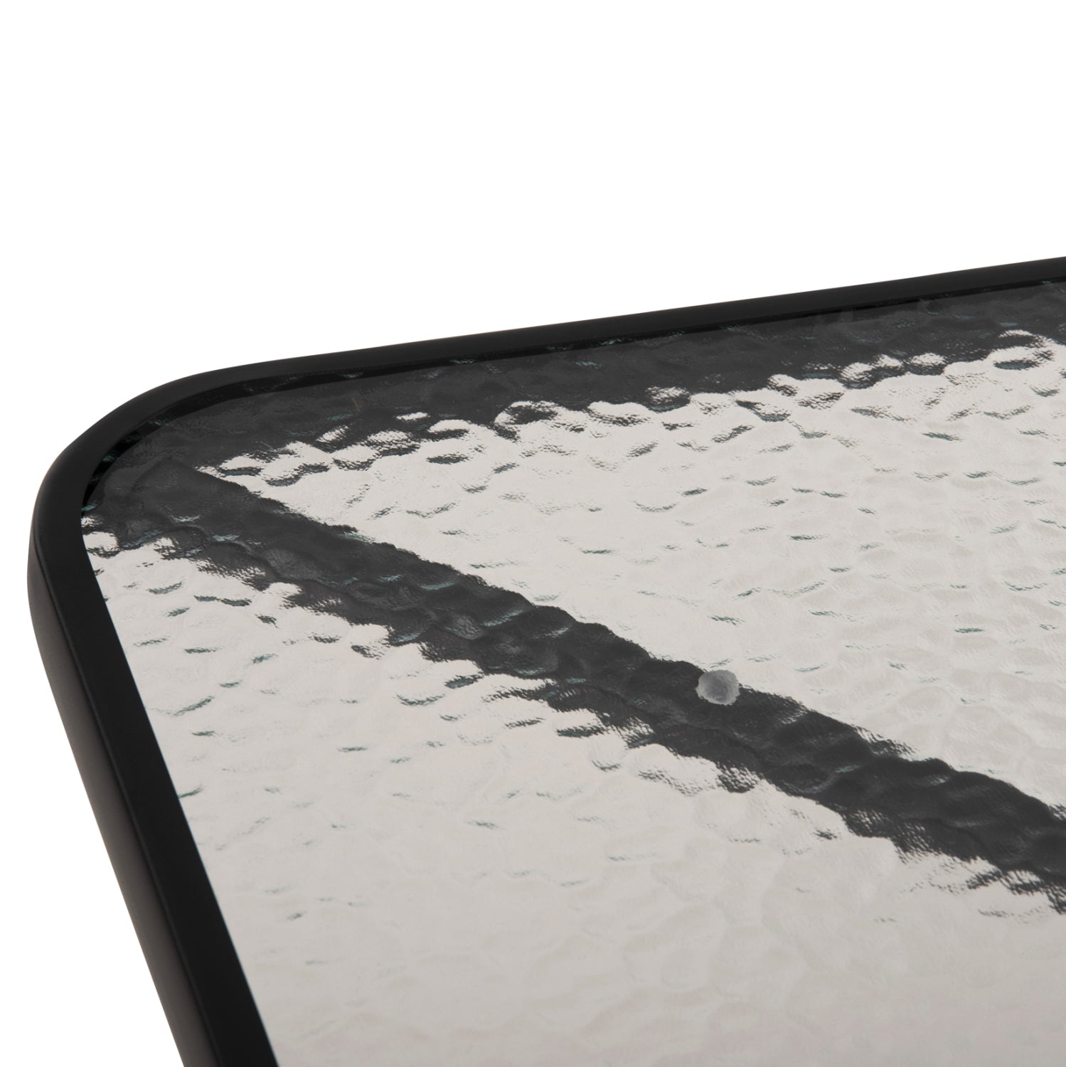 Градинска маса Figo, метал, черно-стъклена повърхност, 80x80x71см