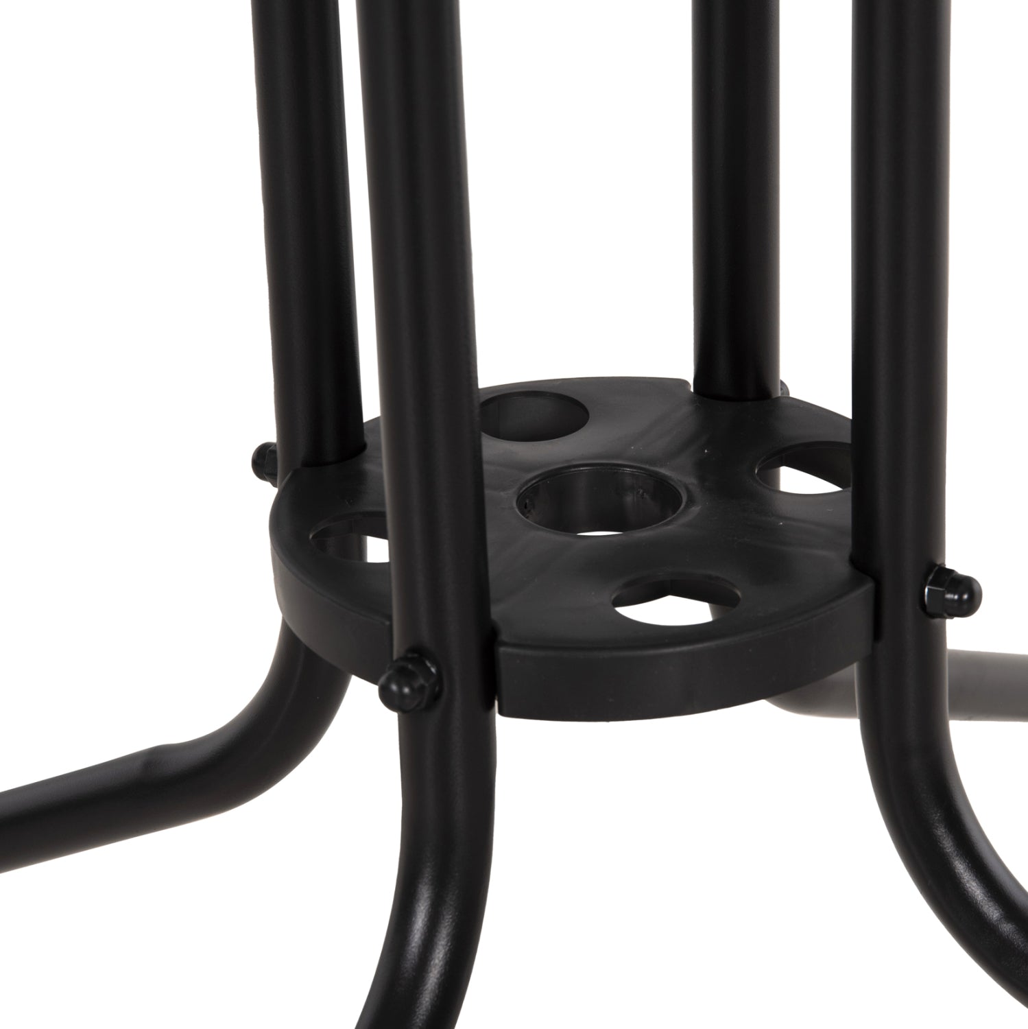 Градинска маса Figo, метал, черно-стъклена повърхност, 80x80x71см