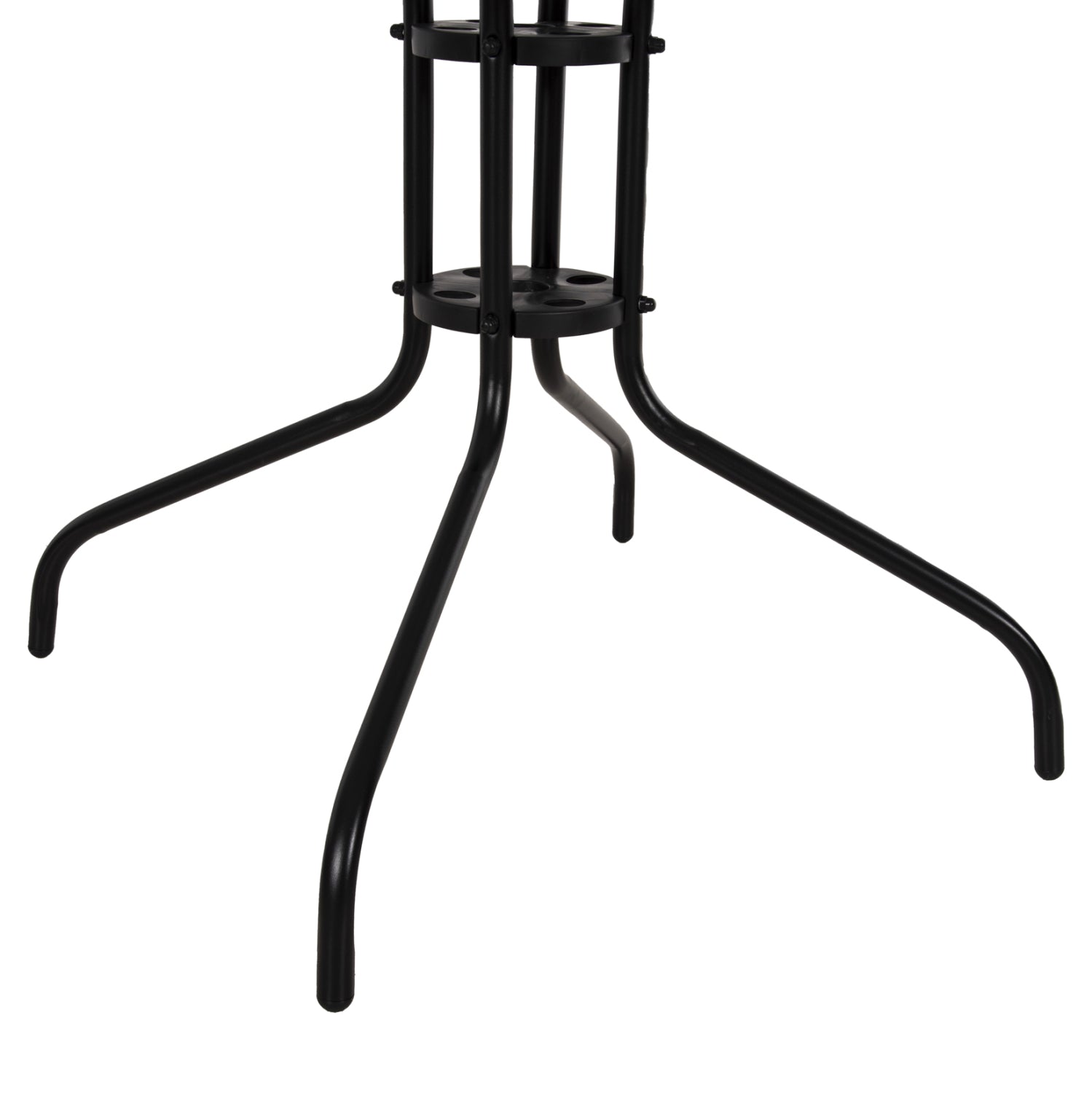 Градинска маса Figo, метал, черно-стъклена повърхност, 80x80x71см