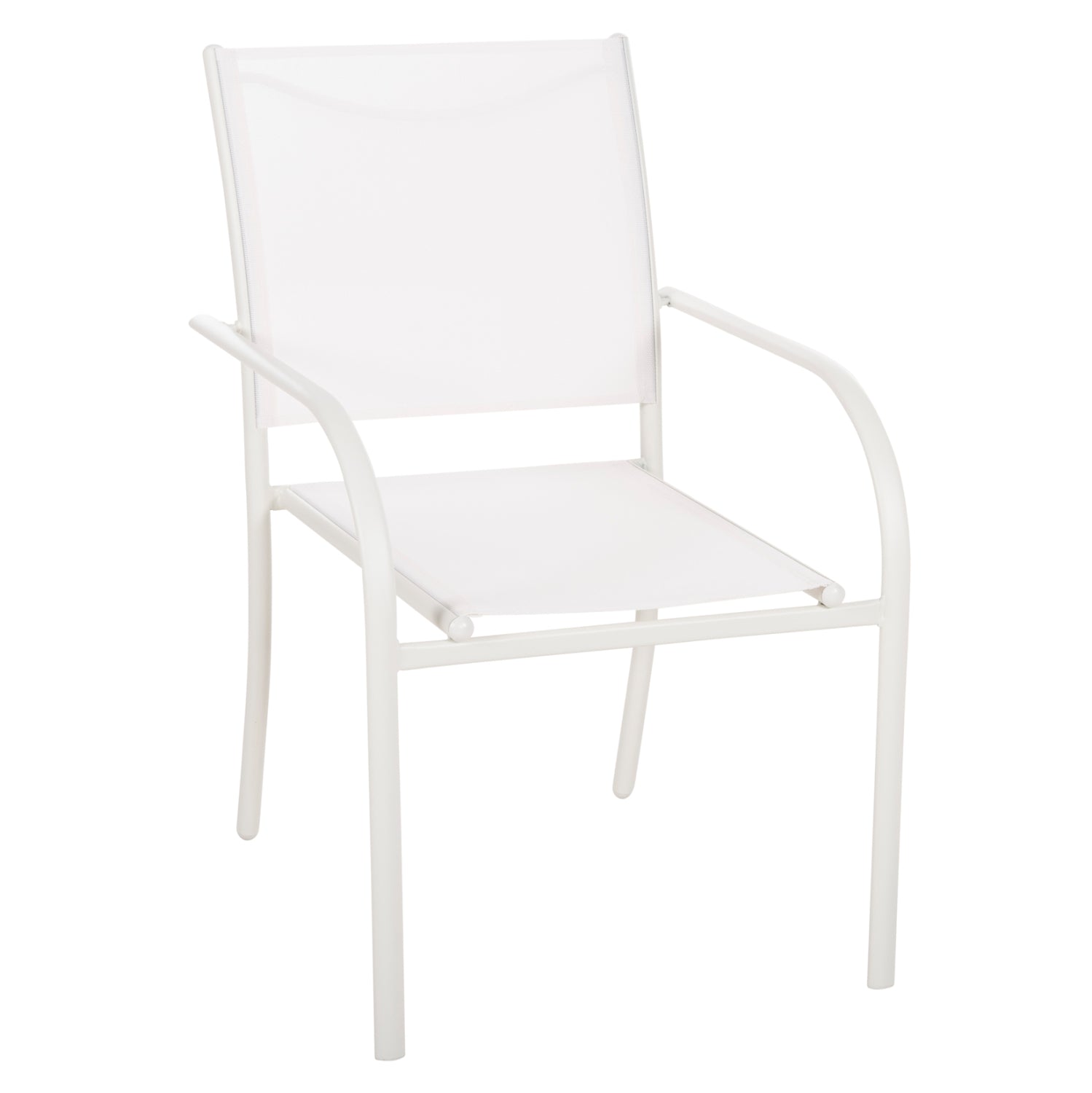 Фотьойл Redan бял метал - бял текстил 56x60x88см