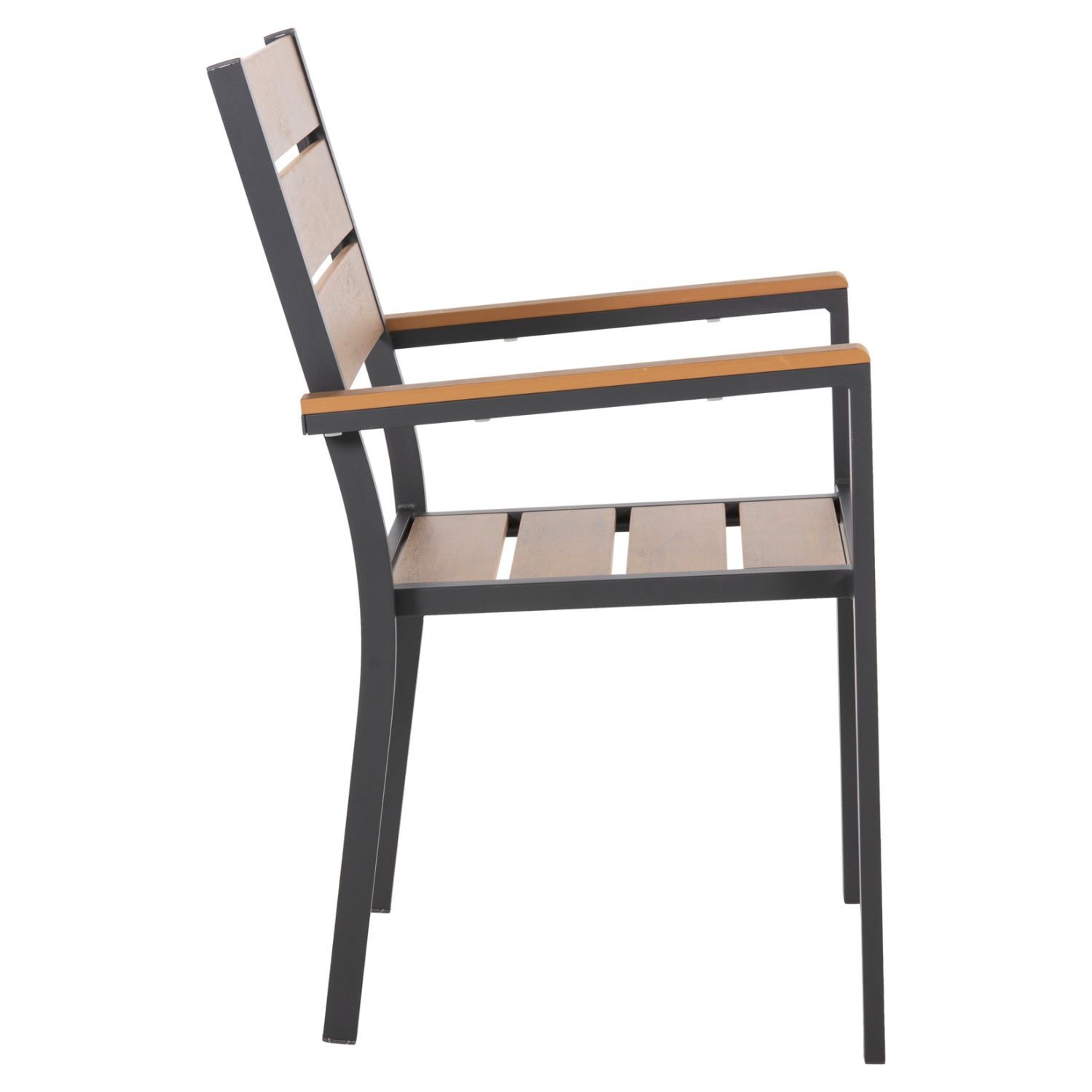 Кресло Сага алуминий цвят антрацит-натурал 55x55x86