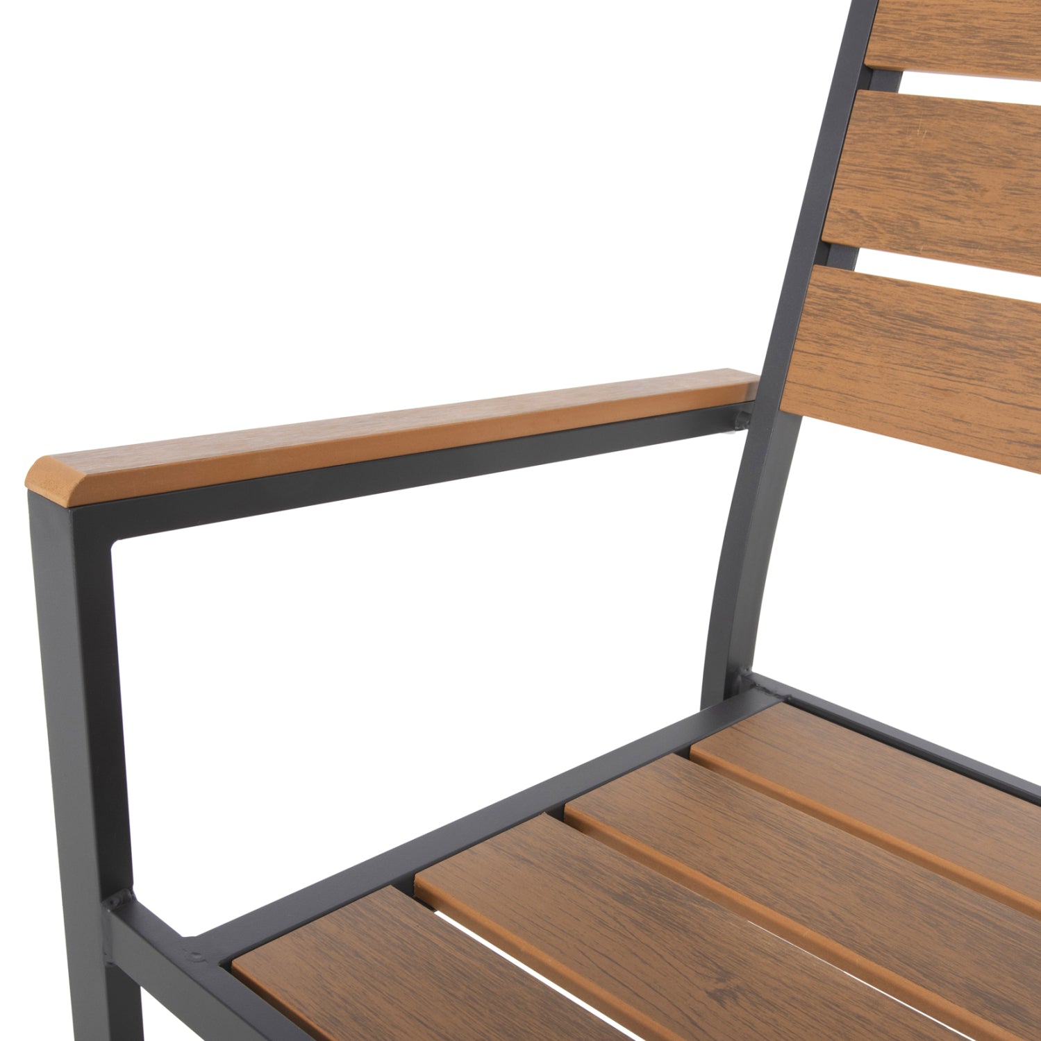 Кресло Сага алуминий цвят антрацит-натурал 55x55x86