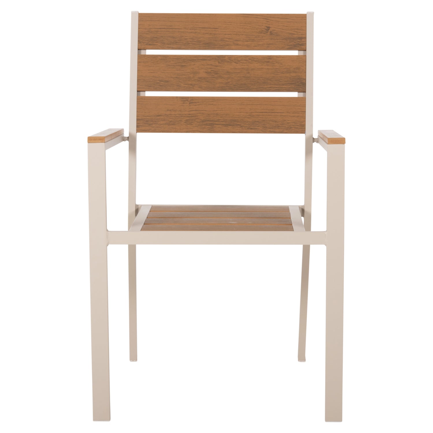 Кресло Сага алуминиев цвят шампанско-натурал 55x55x86