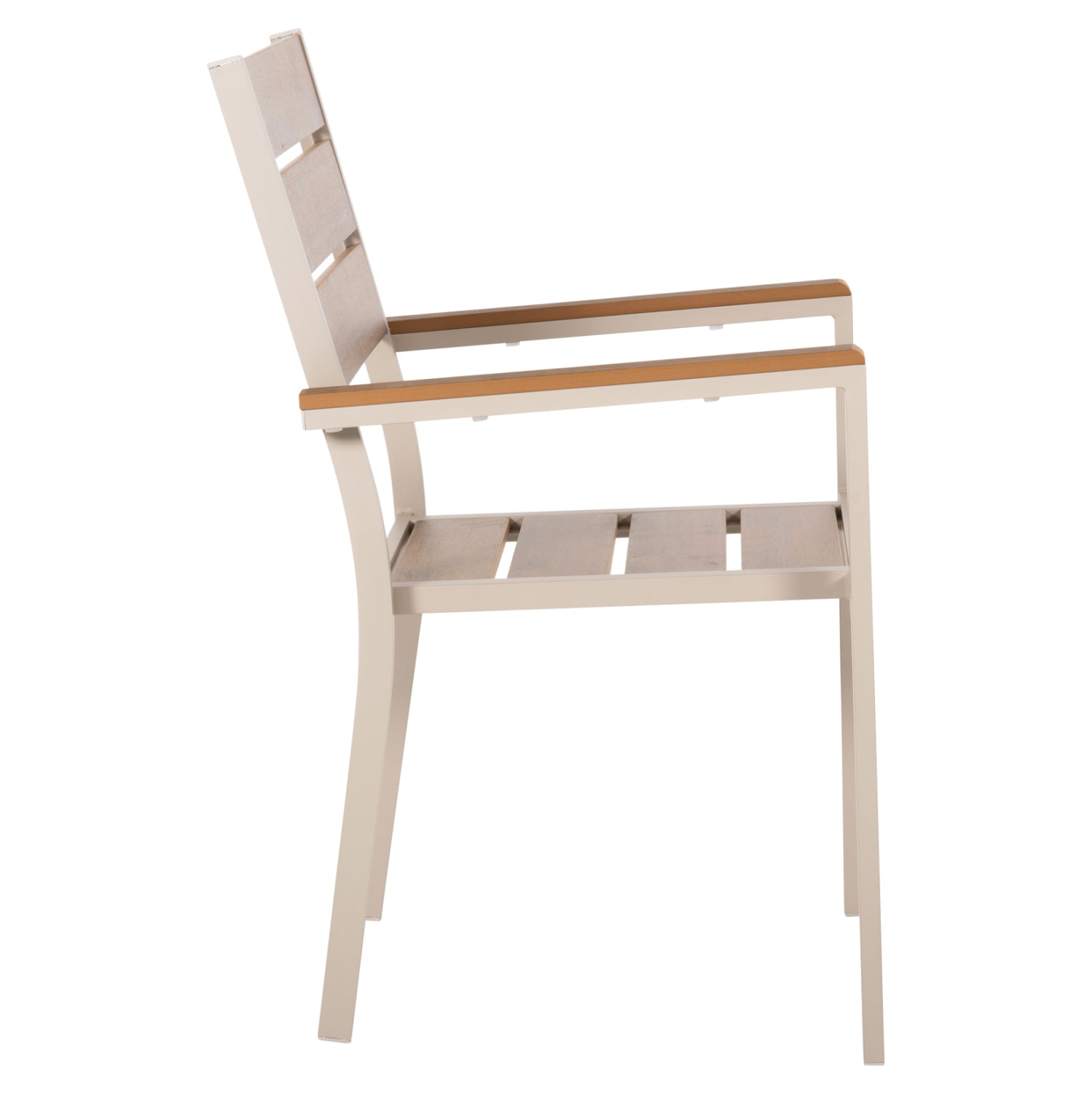 Кресло Сага алуминиев цвят шампанско-натурал 55x55x86