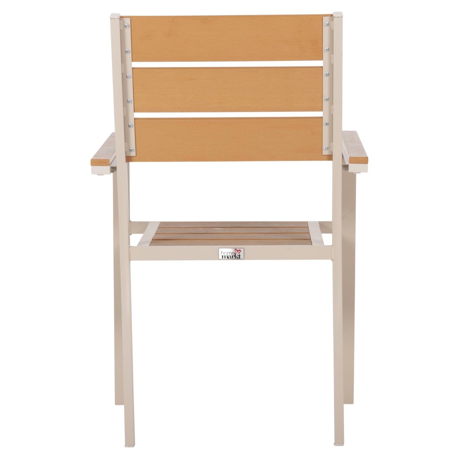 Кресло Сага алуминиев цвят шампанско-натурал 55x55x86