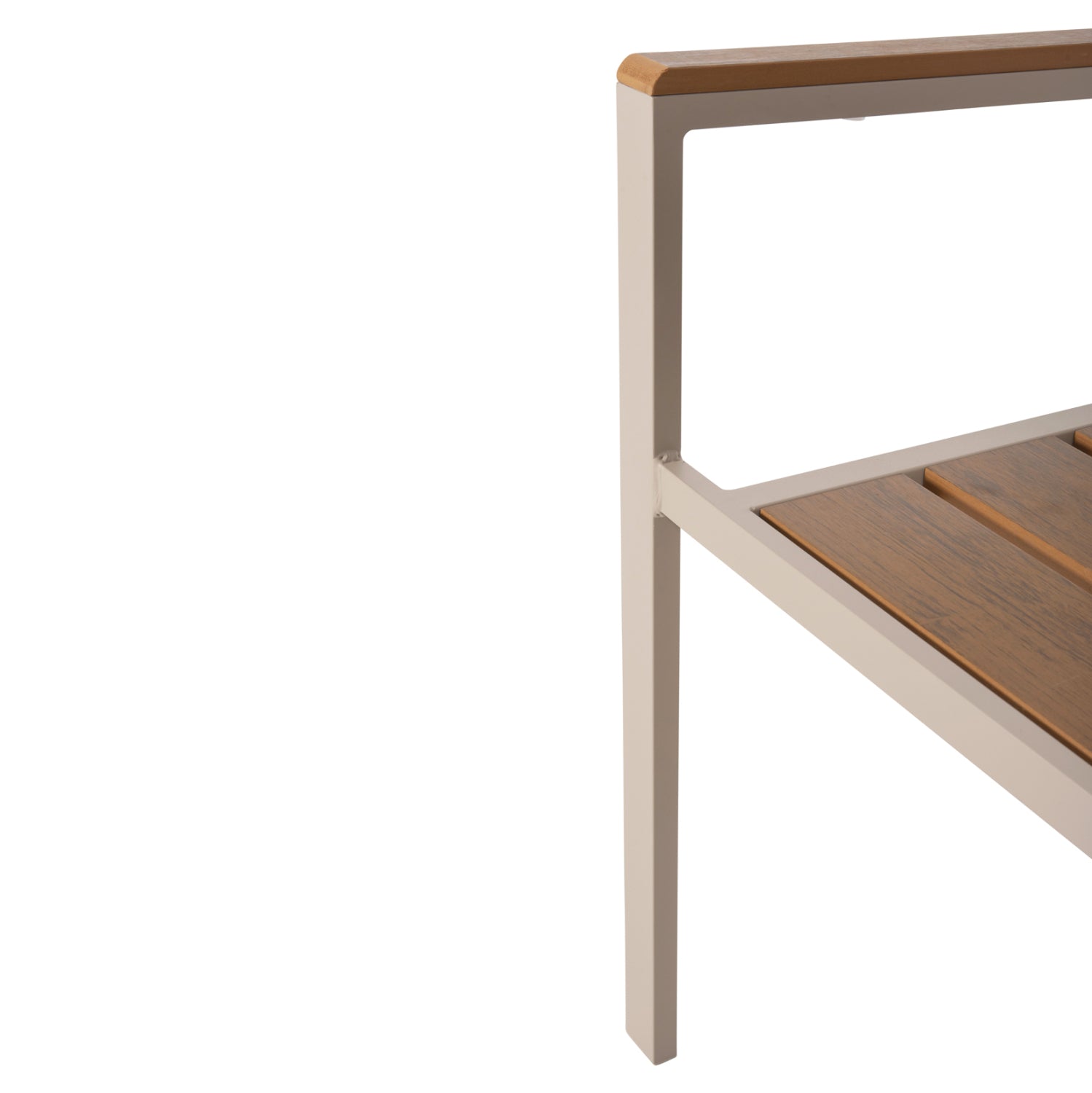 Кресло Сага алуминиев цвят шампанско-натурал 55x55x86