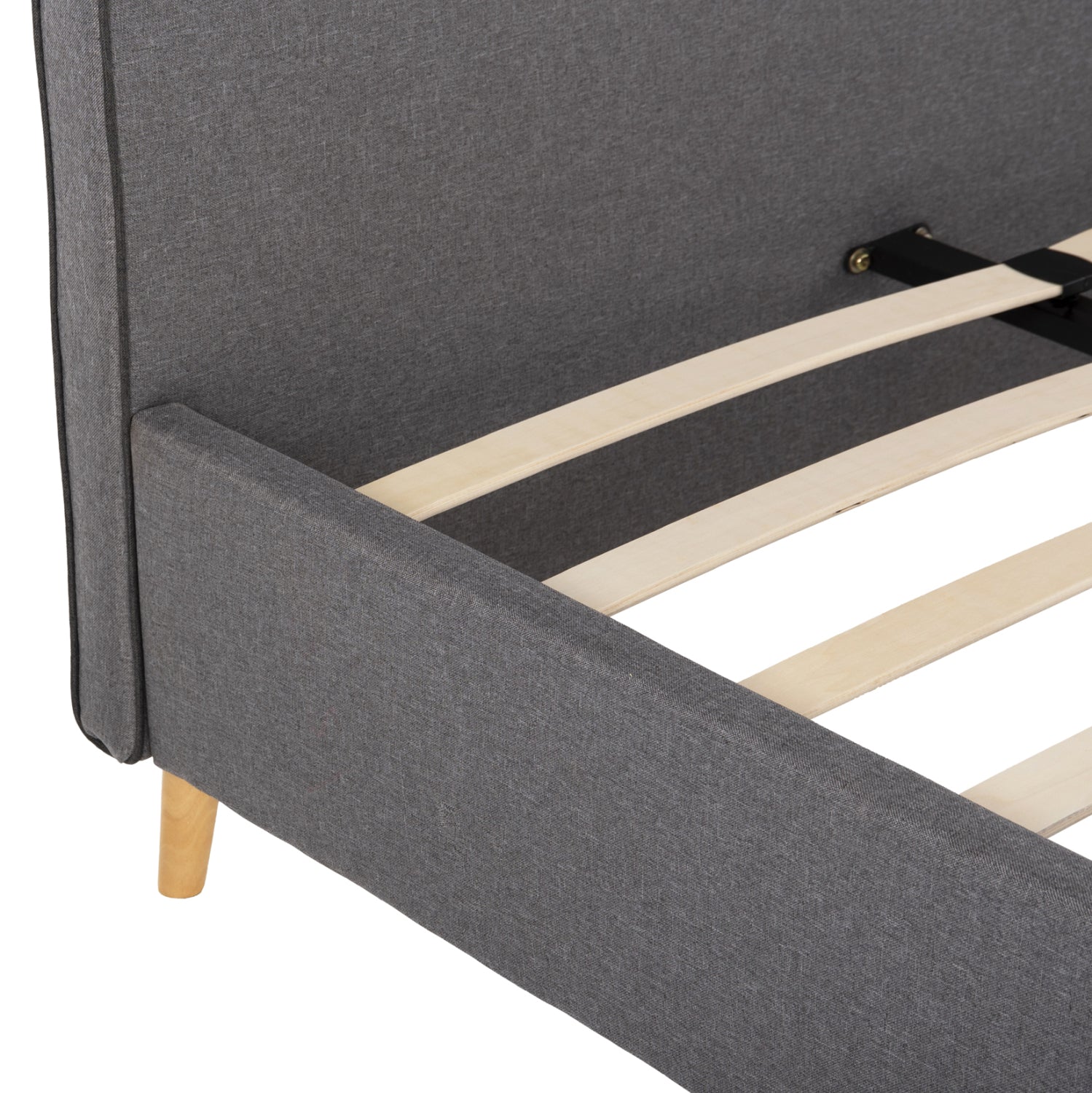 Легло мейлин в сив плат и сива винтова решетка за матрак 120x200 ek