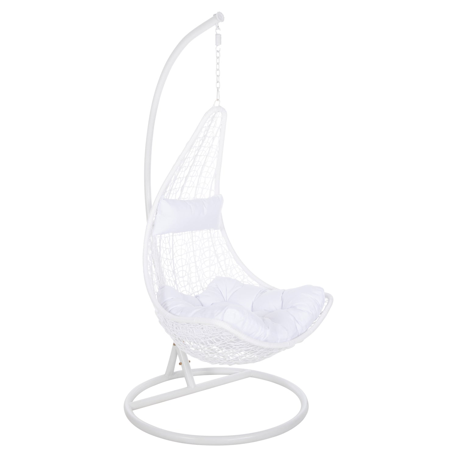 Люлка висяща Folia метал/ратан бял цвят 95/195см