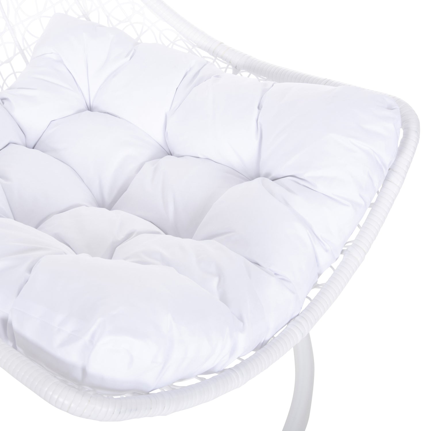 Люлка висяща Folia метал/ратан бял цвят 95/195см