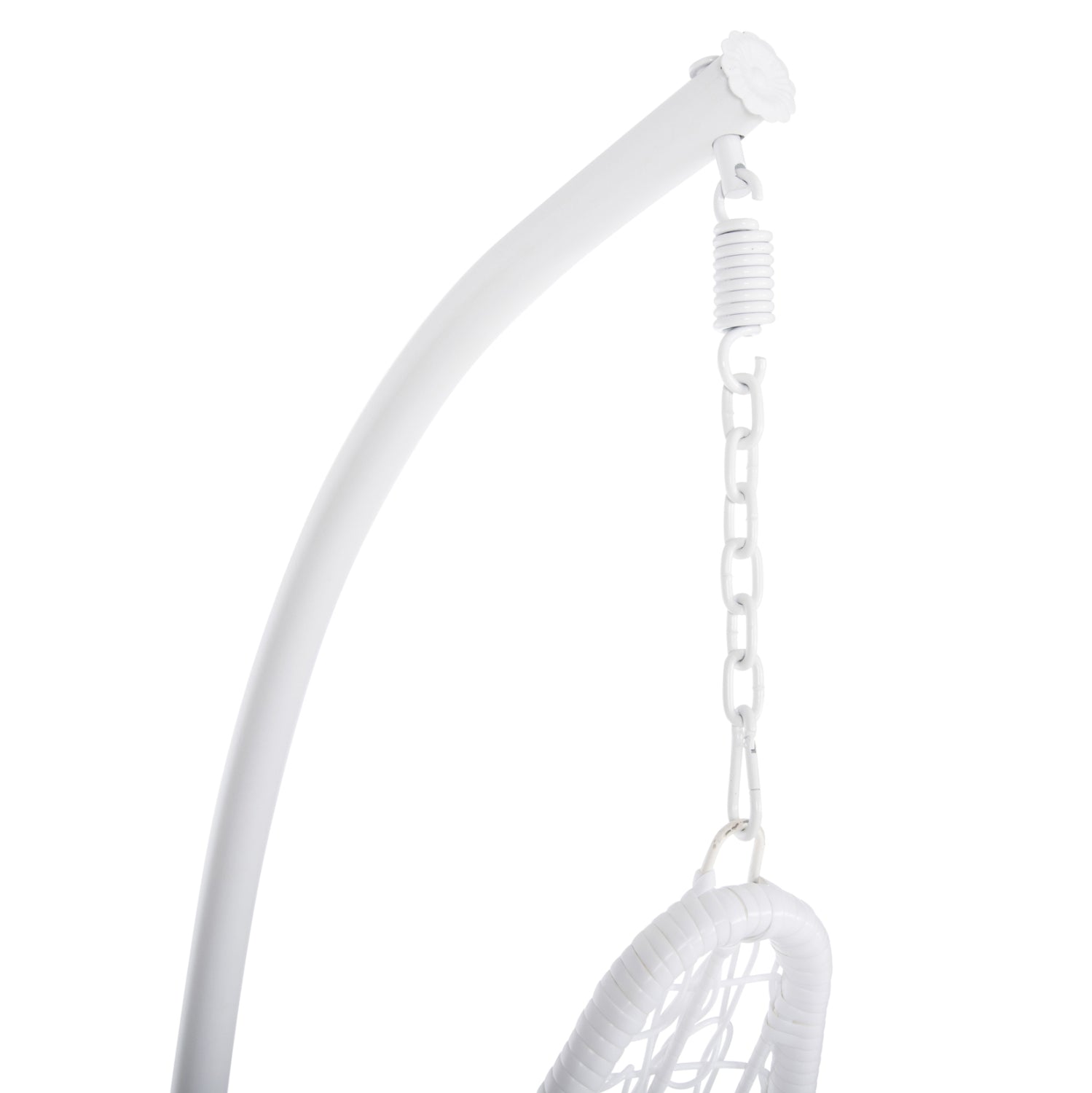 Люлка висяща Folia метал/ратан бял цвят 95/195см