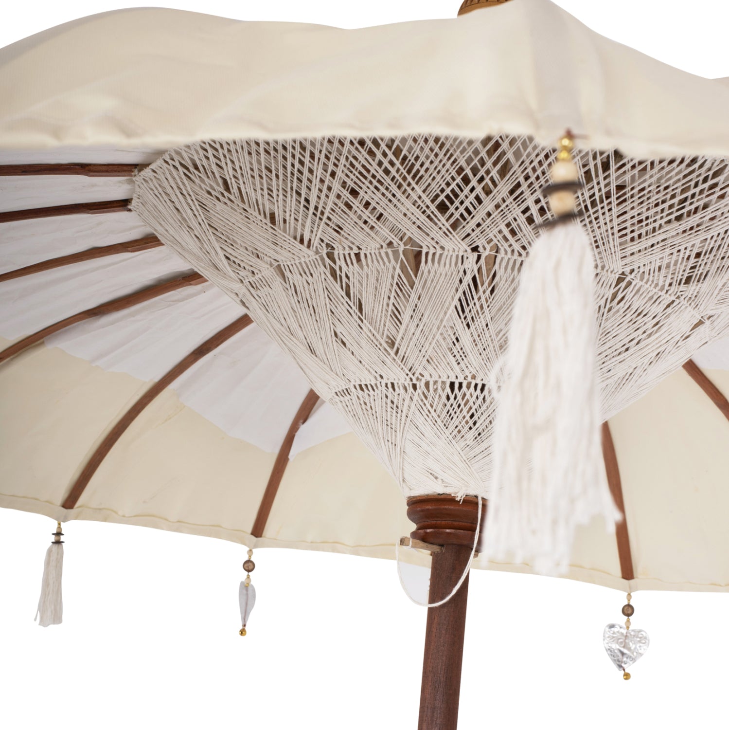 Чадър ф200/268см -цвят крем-натурал/без основа