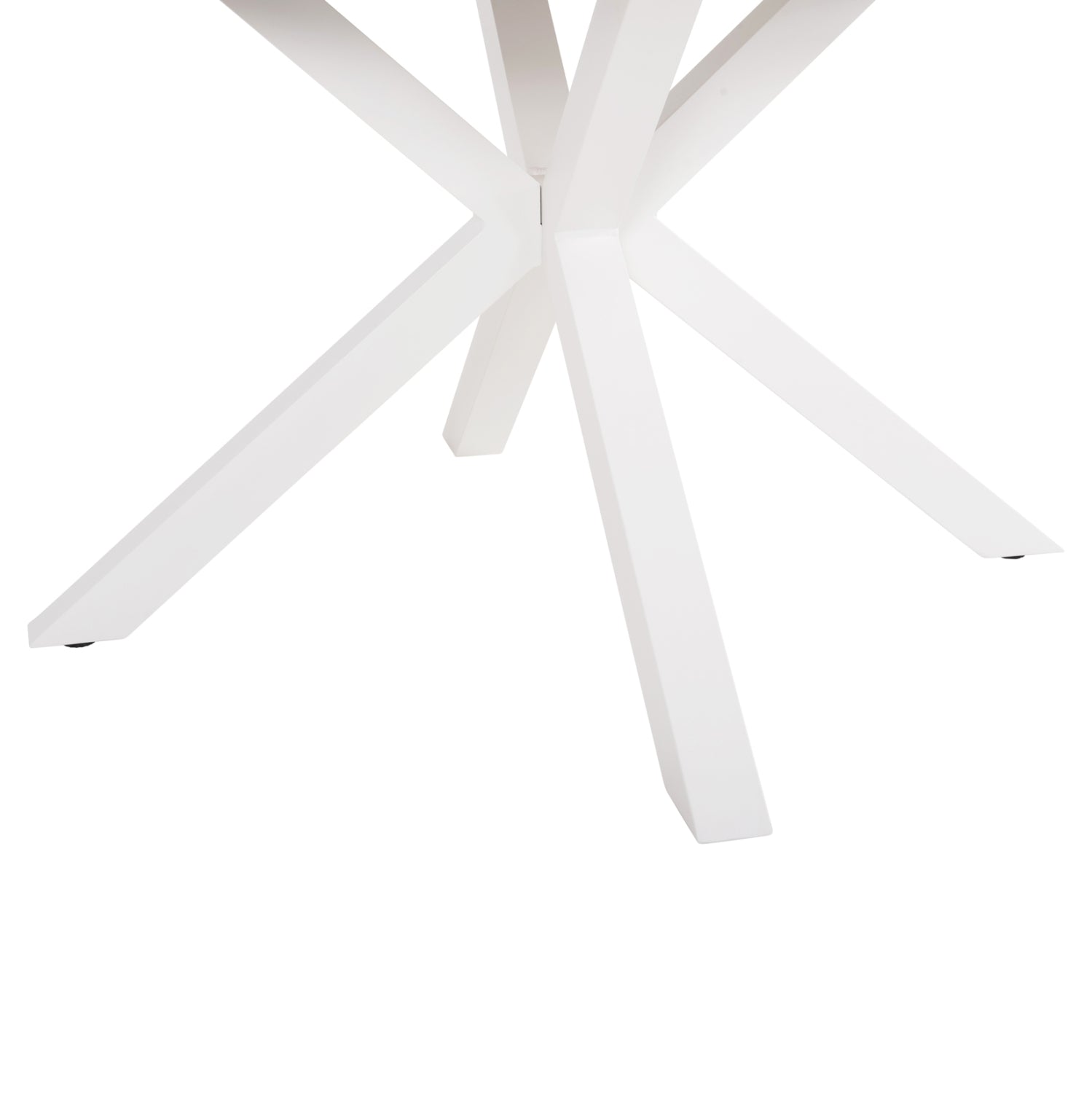 Кръгла външна маса Мoril бял алуминий-естествено полидърво φ120см.