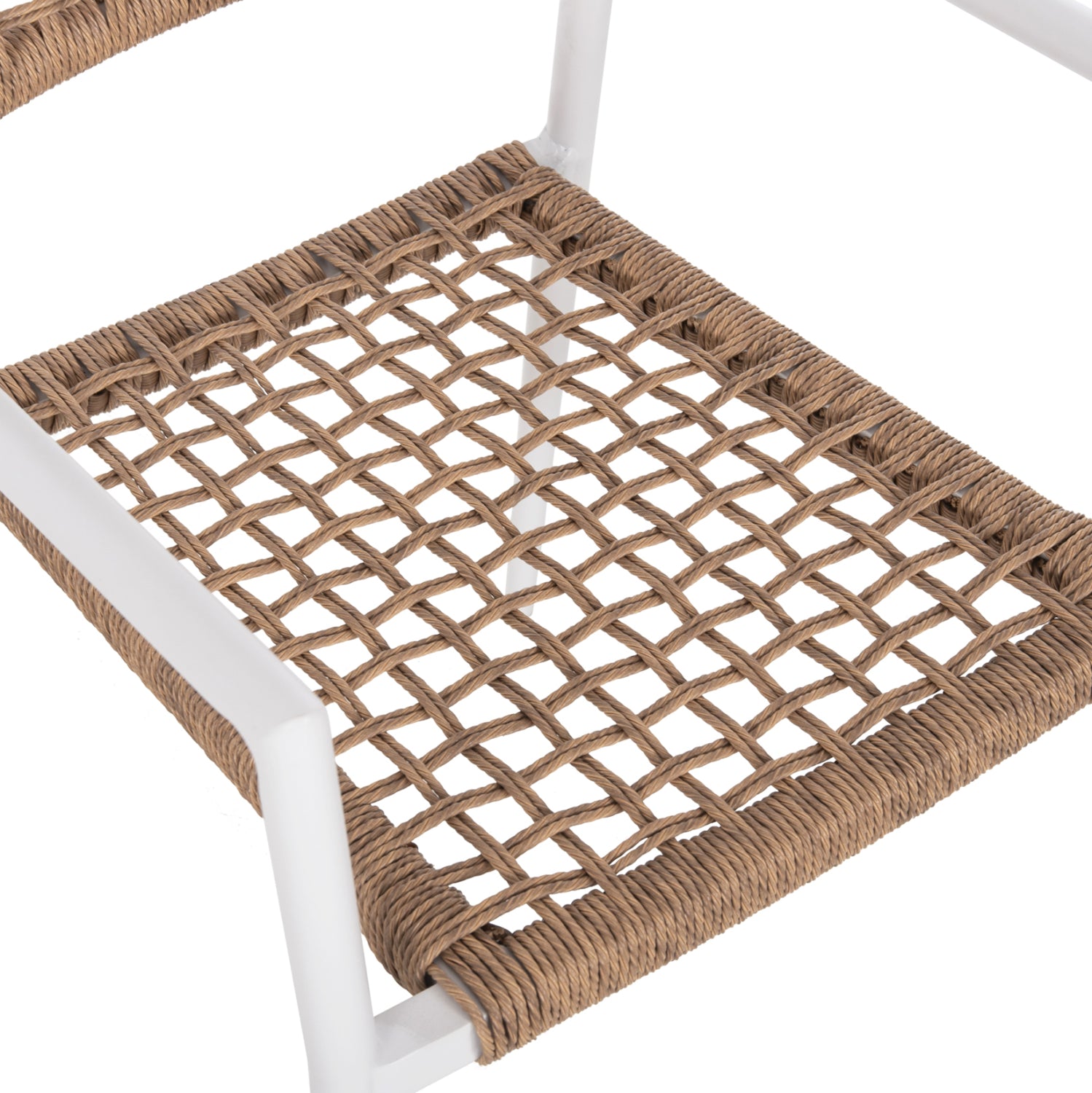 Стол Трилан цвят бял-кафяв 55,5x55x84