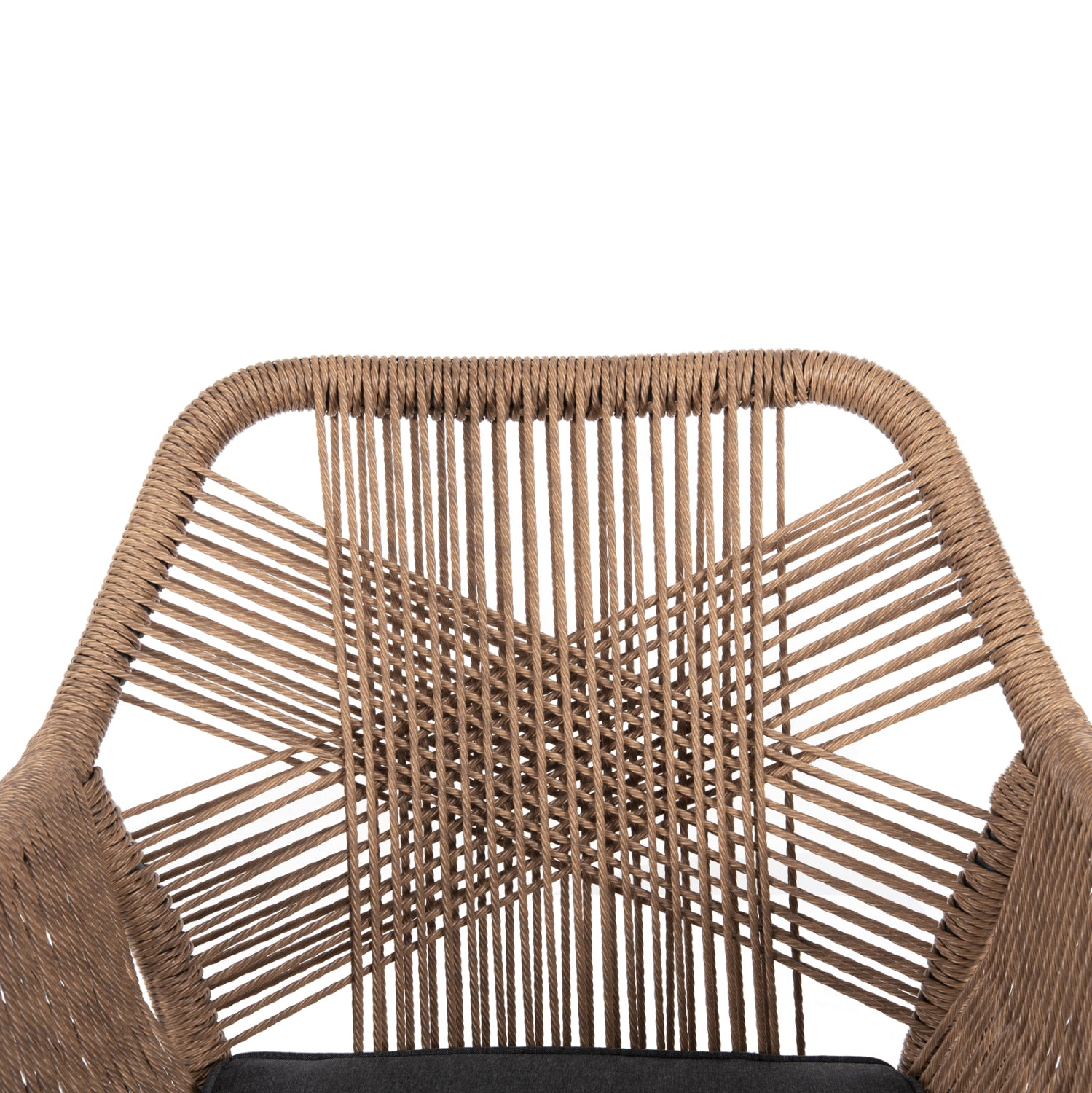 Фотьойл TOPIN Алуминий Антрацит-PE Ратан Бежово-Антрацит Възглавница