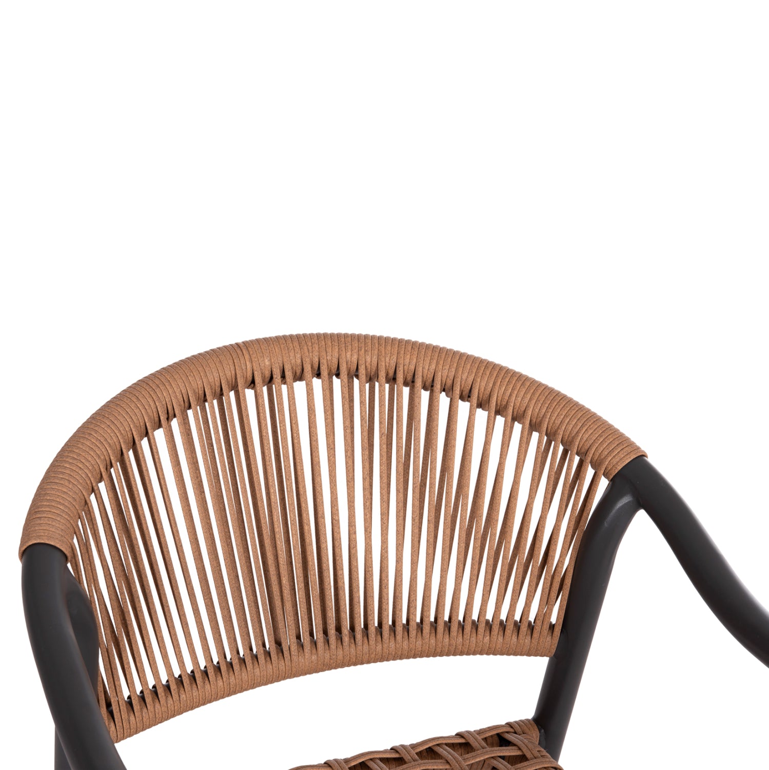 Фотьойл KERLY Алуминий Тъмносив--Бежов Синтетичен ратан 54x58.5x76см