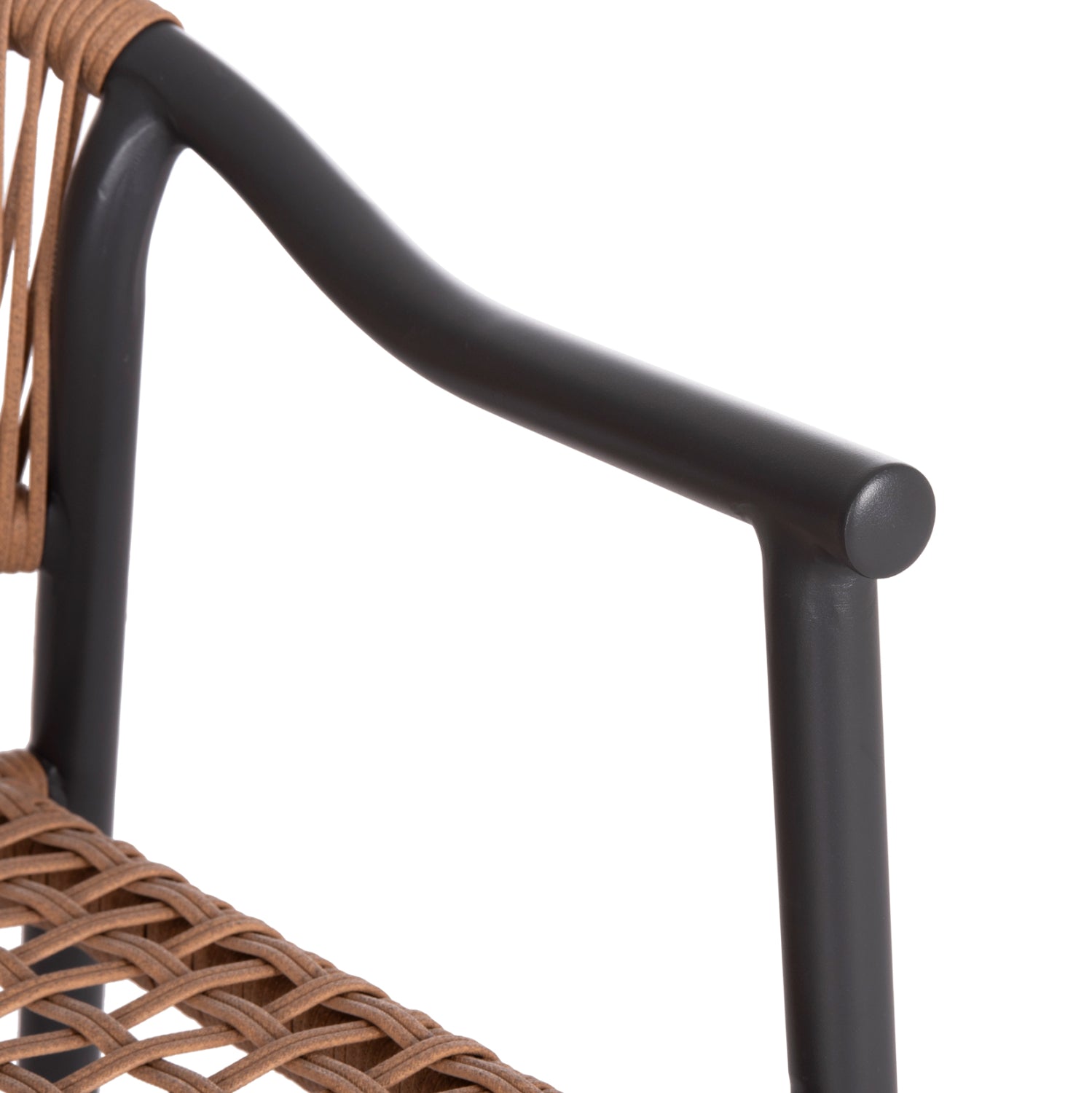 Фотьойл KERLY Алуминий Тъмносив--Бежов Синтетичен ратан 54x58.5x76см