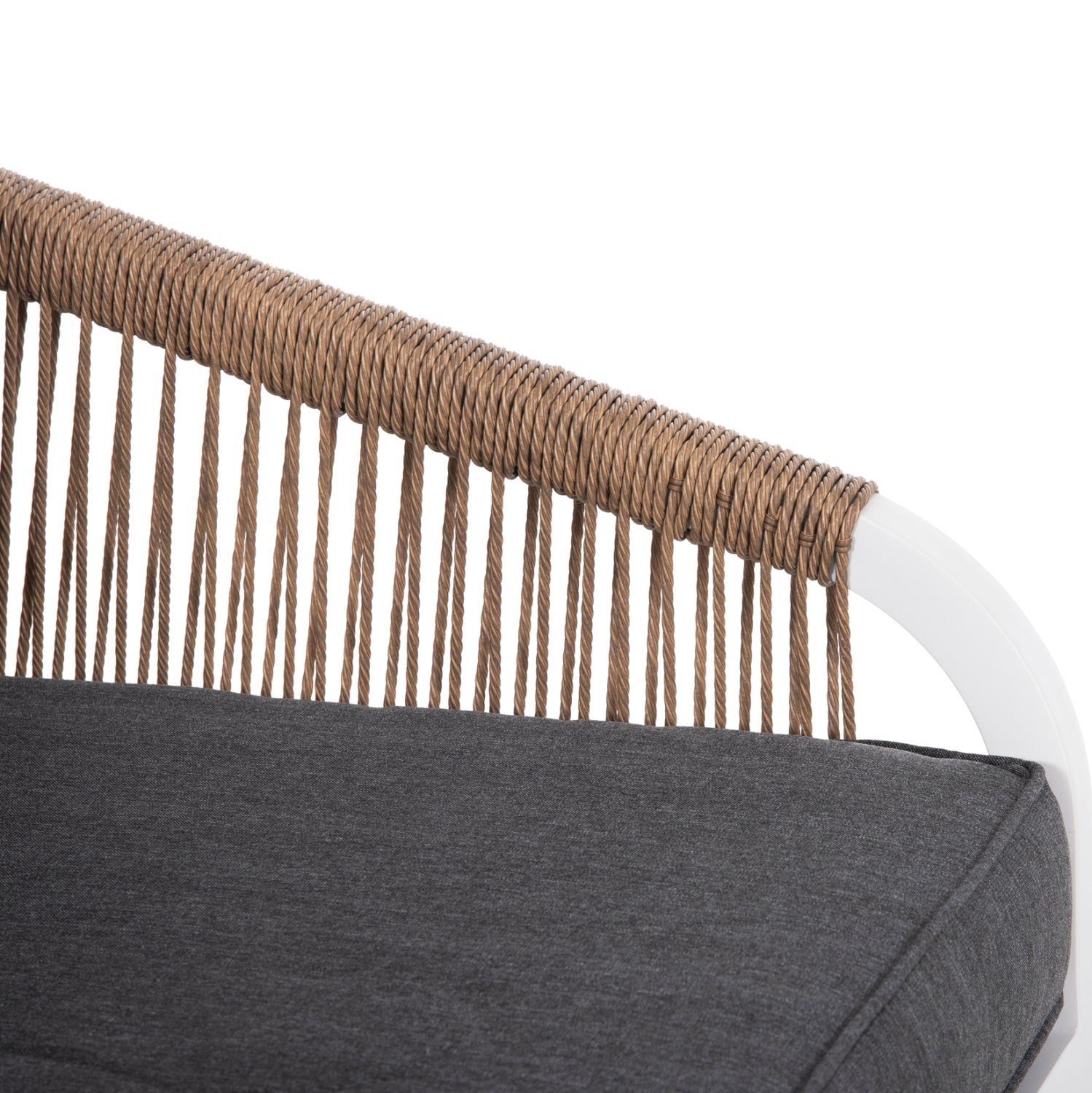 Комплект градински Дрим алуминий цвят бял-натурал с маса 109x56.5x41