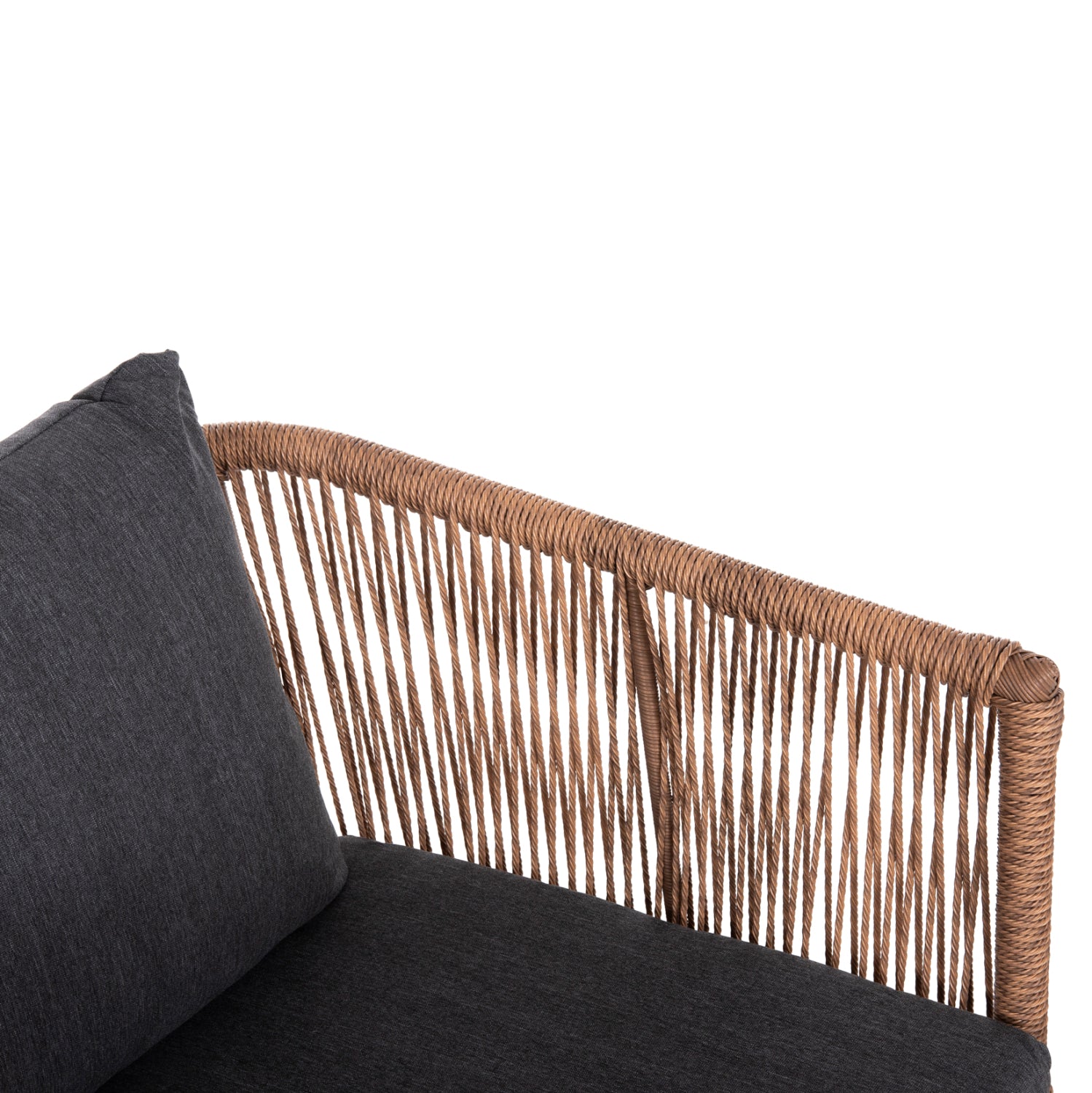 Комплект градински Фрея цвят натурал-антрацит с маса 90x50x42