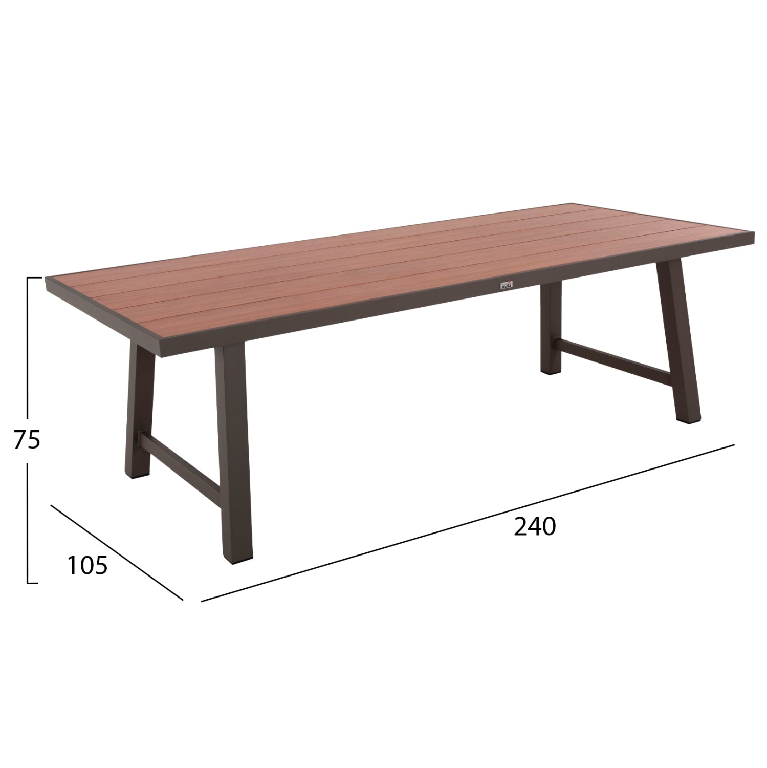 Маса GOBAR240х105 алуминиева-цвят шампанско-натурал