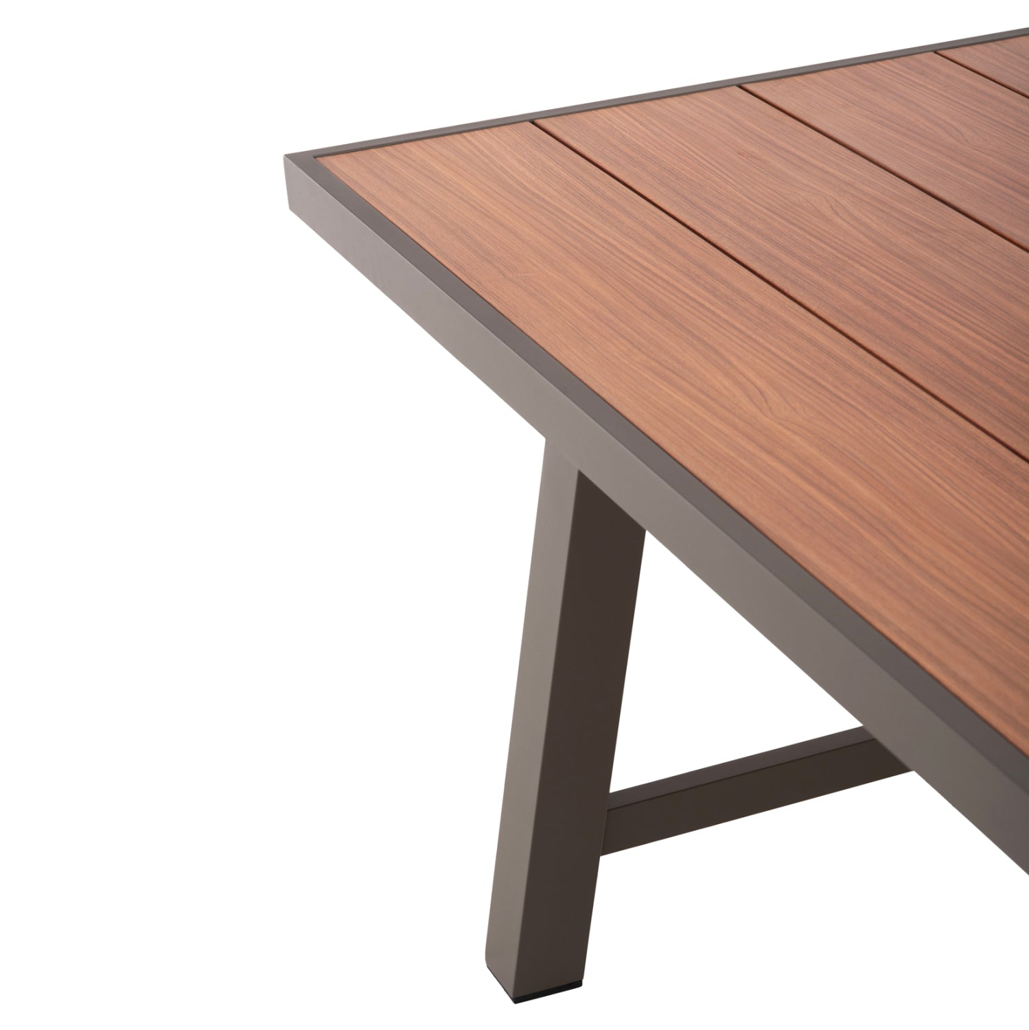 Маса GOBAR240х105 алуминиева-цвят шампанско-натурал