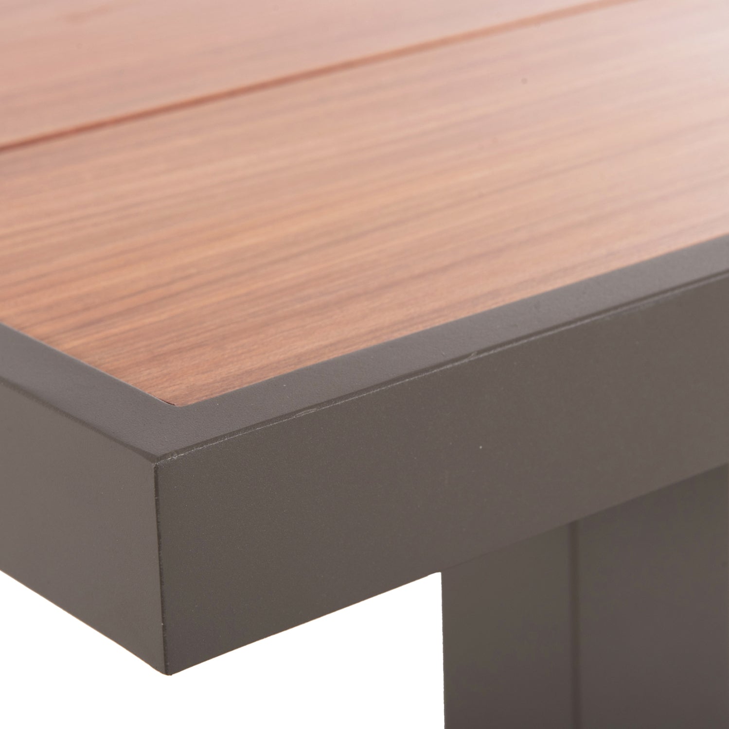 Маса GOBAR240х105 алуминиева-цвят шампанско-натурал