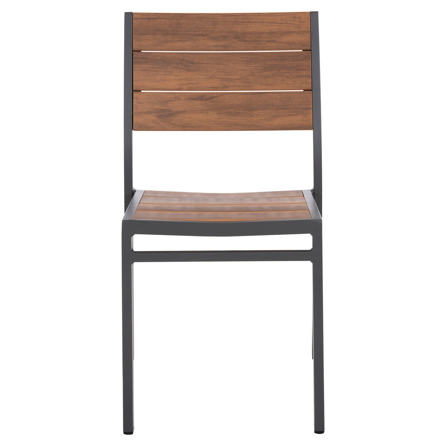 Алуминиев стол Saga тъмно сив с полидърво 46x52x86см