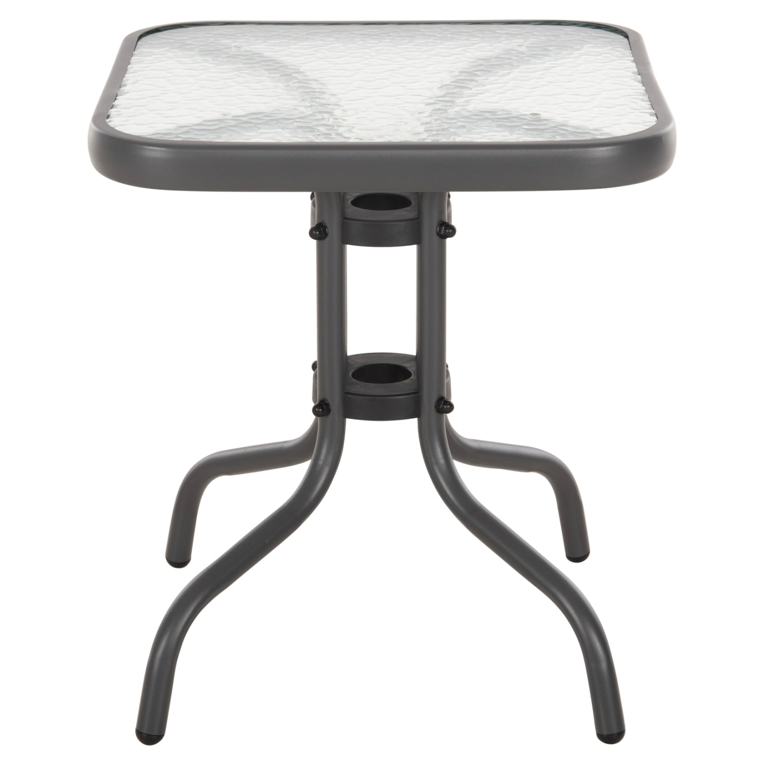 Странична маса Figoметал сиво-стъклена повърхност 45x45x51см