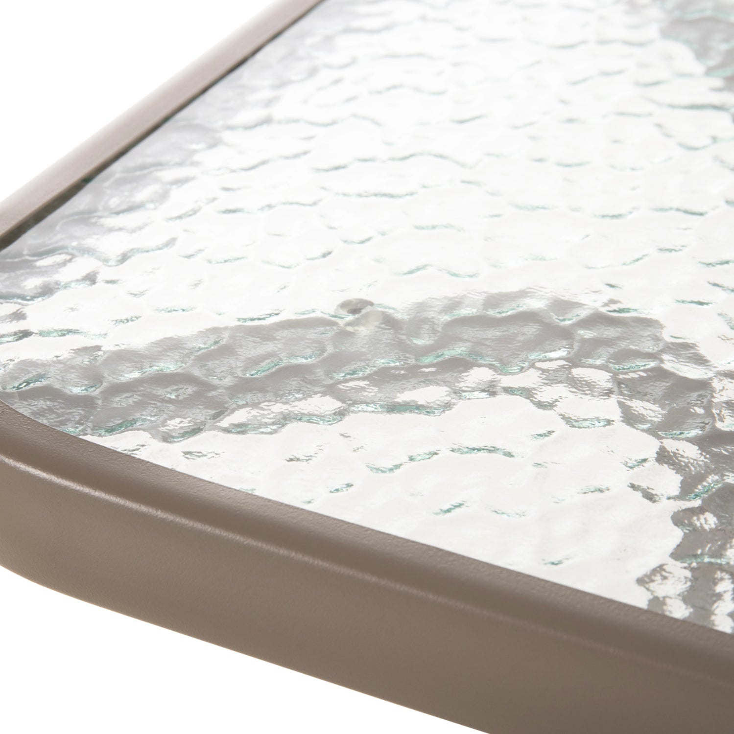 Странична маса Figo , цвят шампанско, метално-стъклена повърхност, 45x45x51см