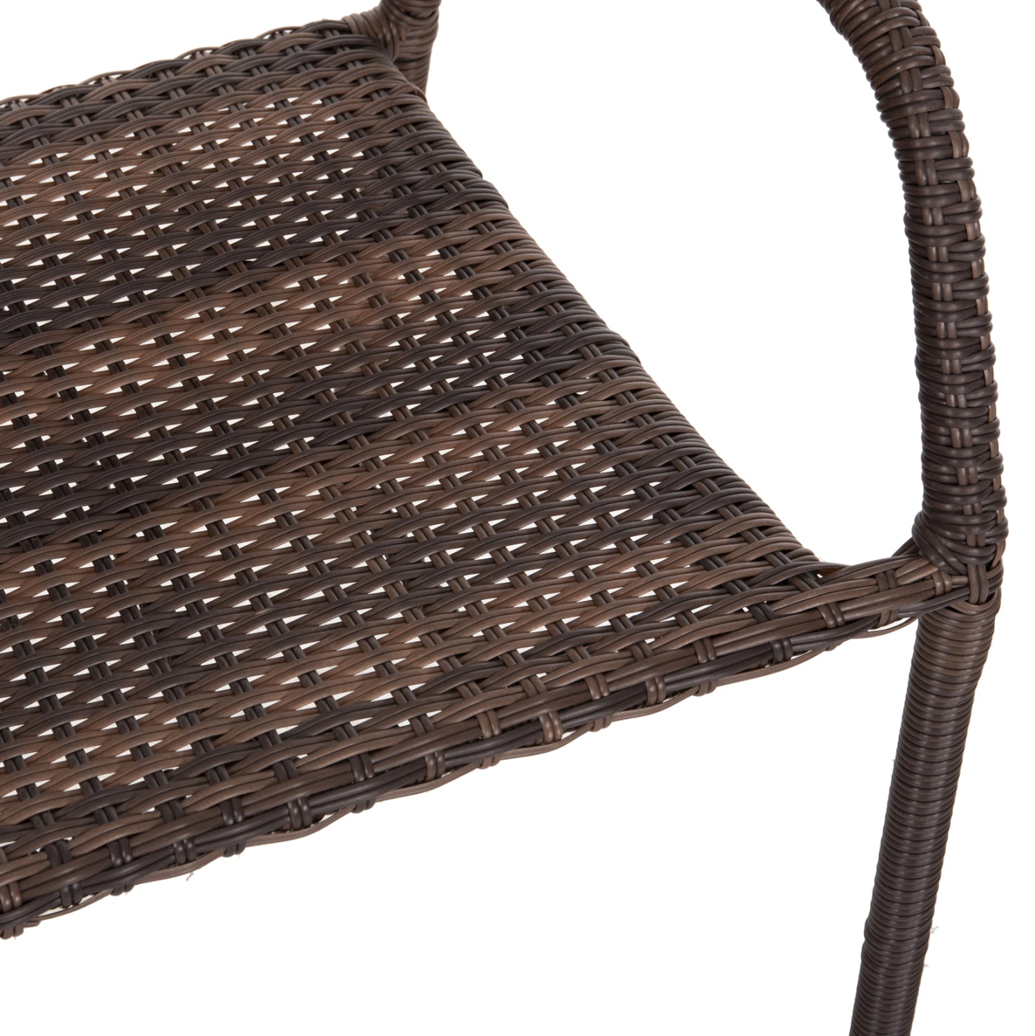 Градински стол MORNER , метален, с кафява пе ракита, 55x58x87 см