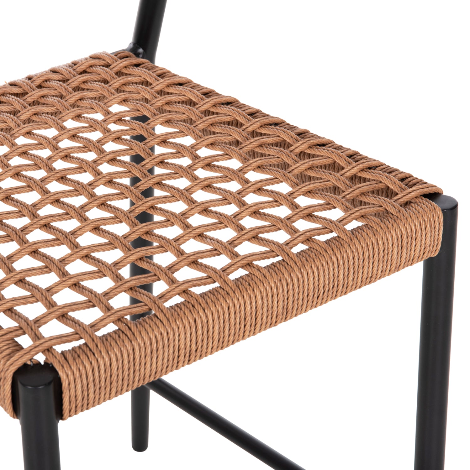 Бар стол EULO черен, синтетично-ратан, алуминий, 60x56.5x99см