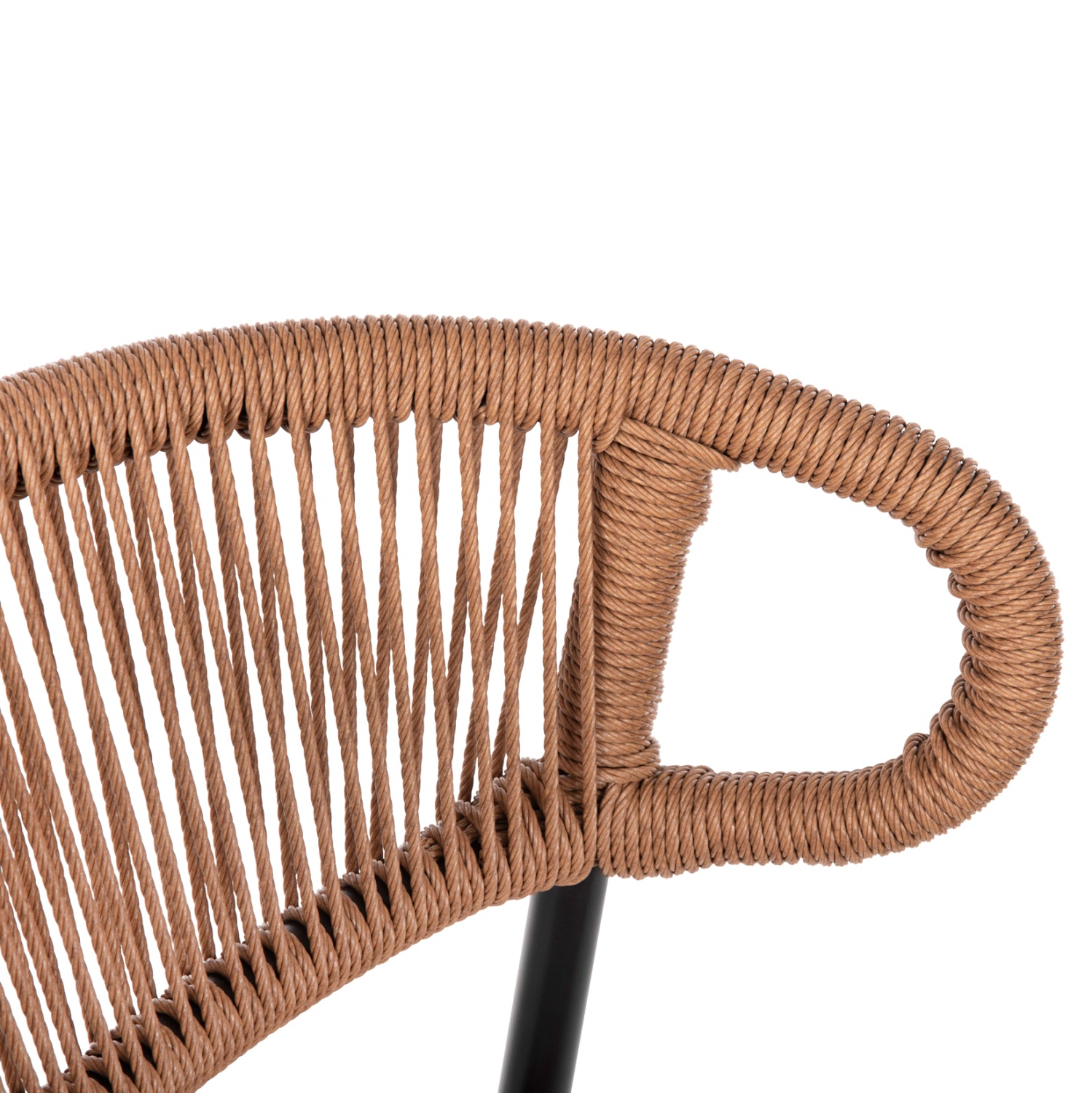 Бар стол EULO черен, синтетично-ратан, алуминий, 60x56.5x99см