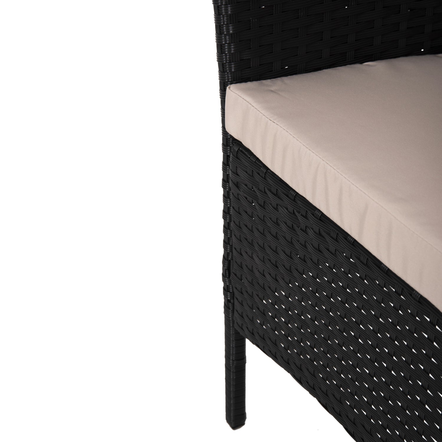 Градински комплект Стасия 4 бр цвят черен-капучино диван с 2 кресла и маса75.5x37.5x38.5