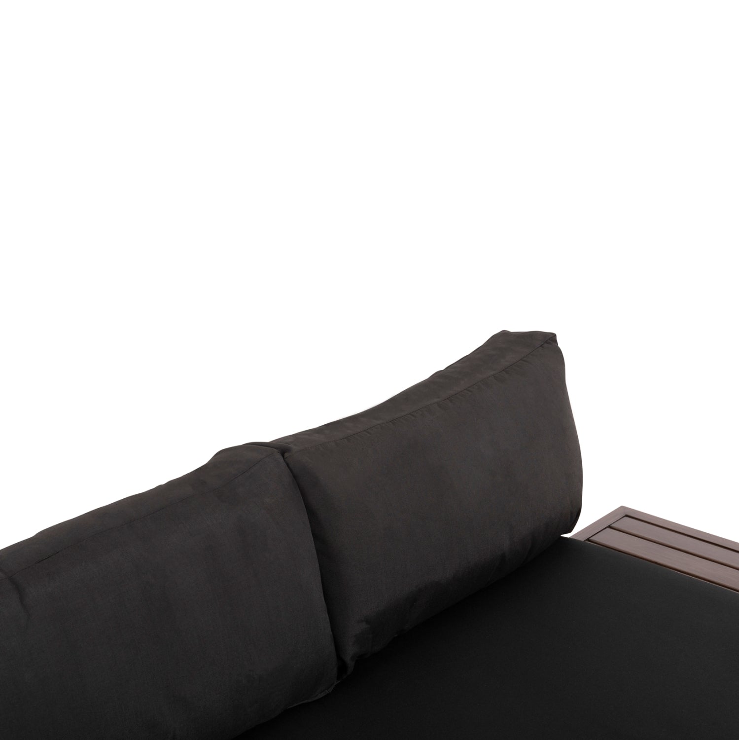 Комплект градински Декс алуминий цвят антрацит-кафяв/черен с 2 дивана 164x74x73 и маса 63,5x63,5x32,5