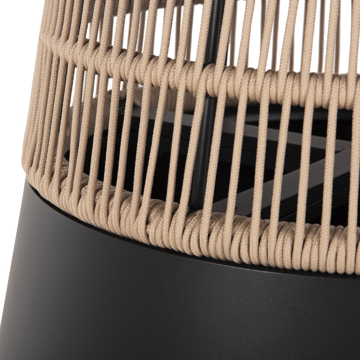 Кръгла трапезна маса SAEID антрацит алуминий,бежово въже Φ120x75см.